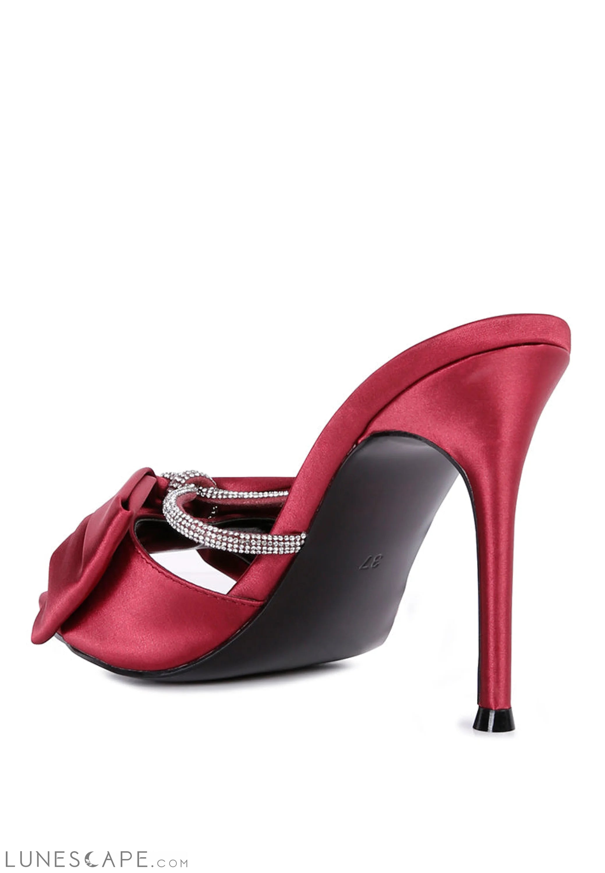 High Tea Rhinestone Bow Embellished Stiletto Sandals LUNESCAPE