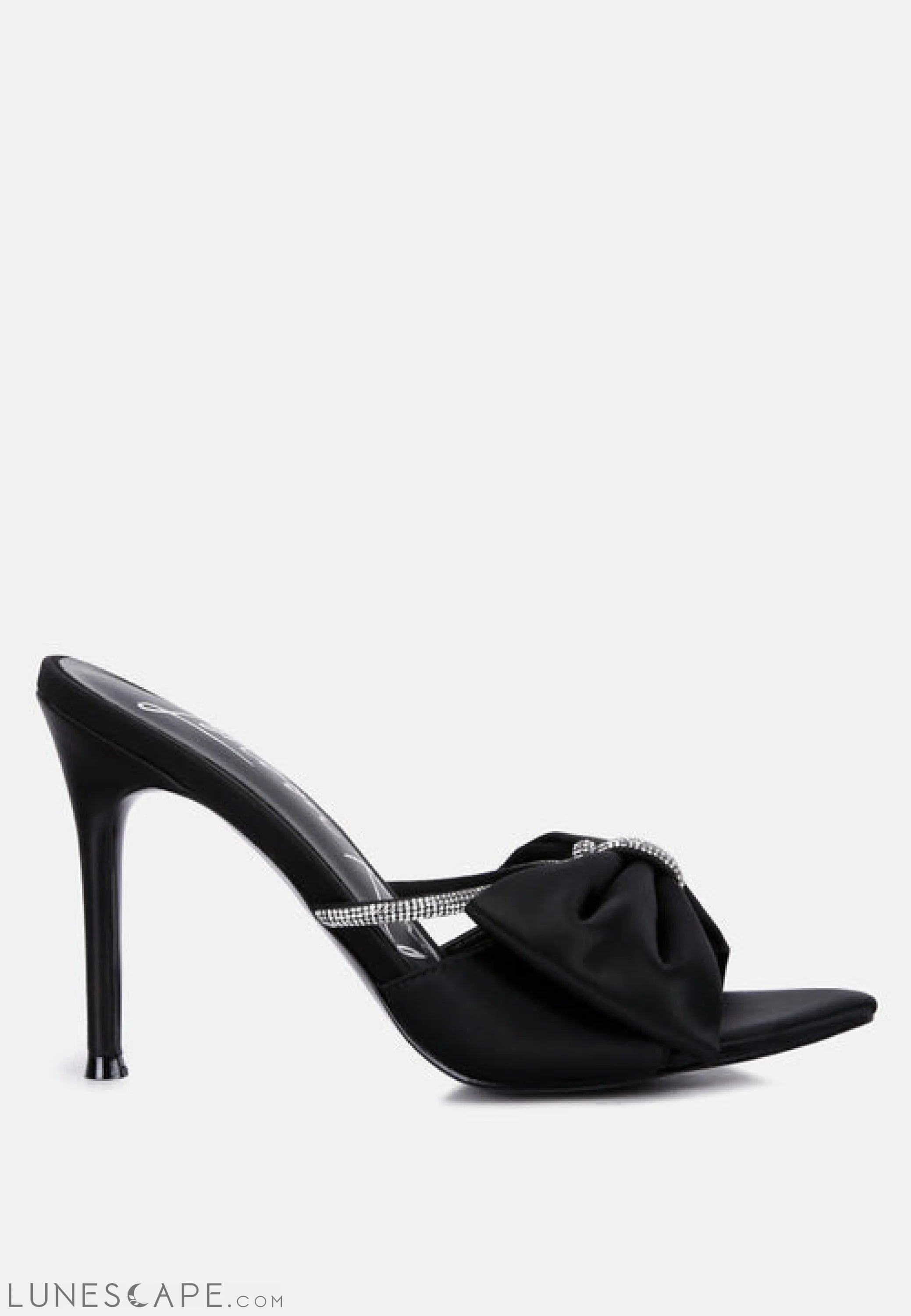 High Tea Rhinestone Bow Embellished Stiletto Sandals LUNESCAPE