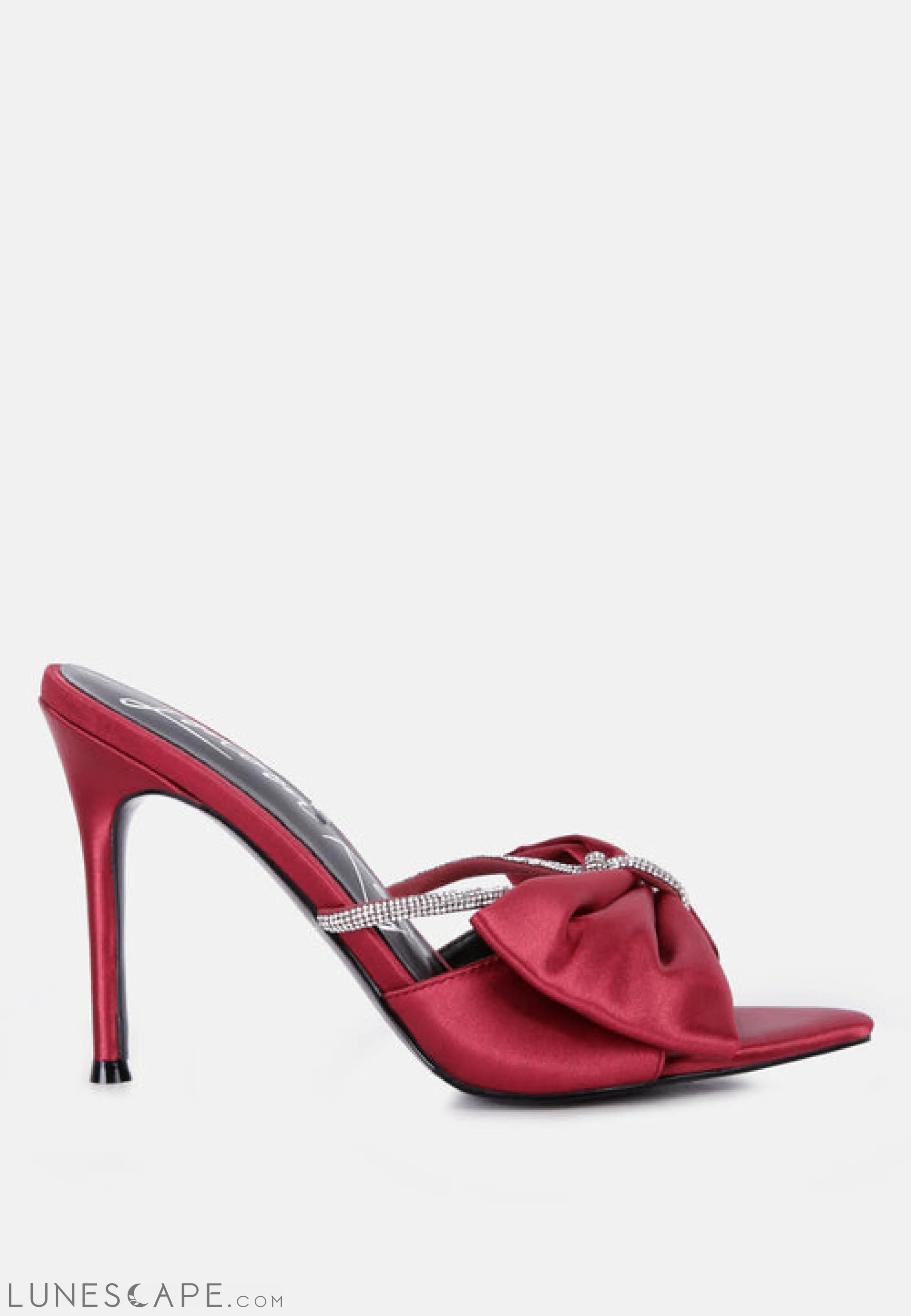 High Tea Rhinestone Bow Embellished Stiletto Sandals LUNESCAPE