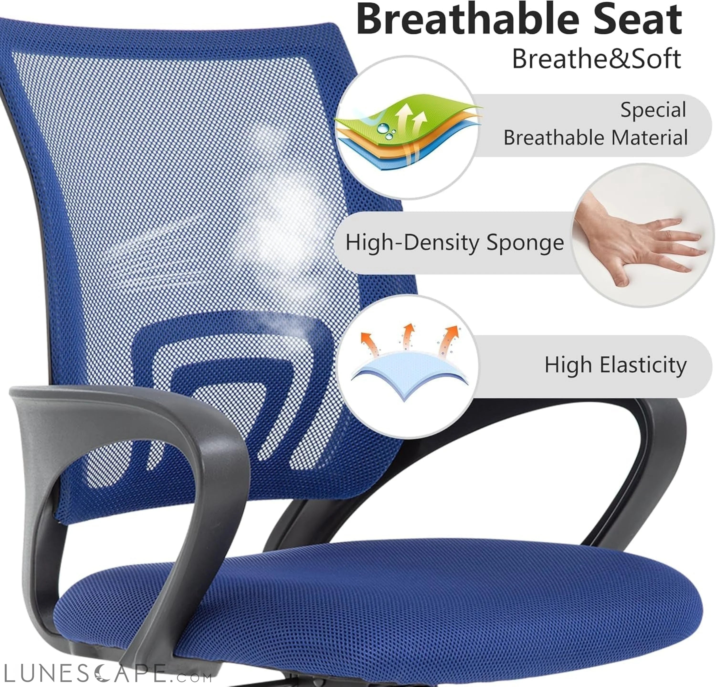 Home Office Chair Ergonomic Desk Chair Mesh Computer Chair with Lumbar LUNESCAPE
