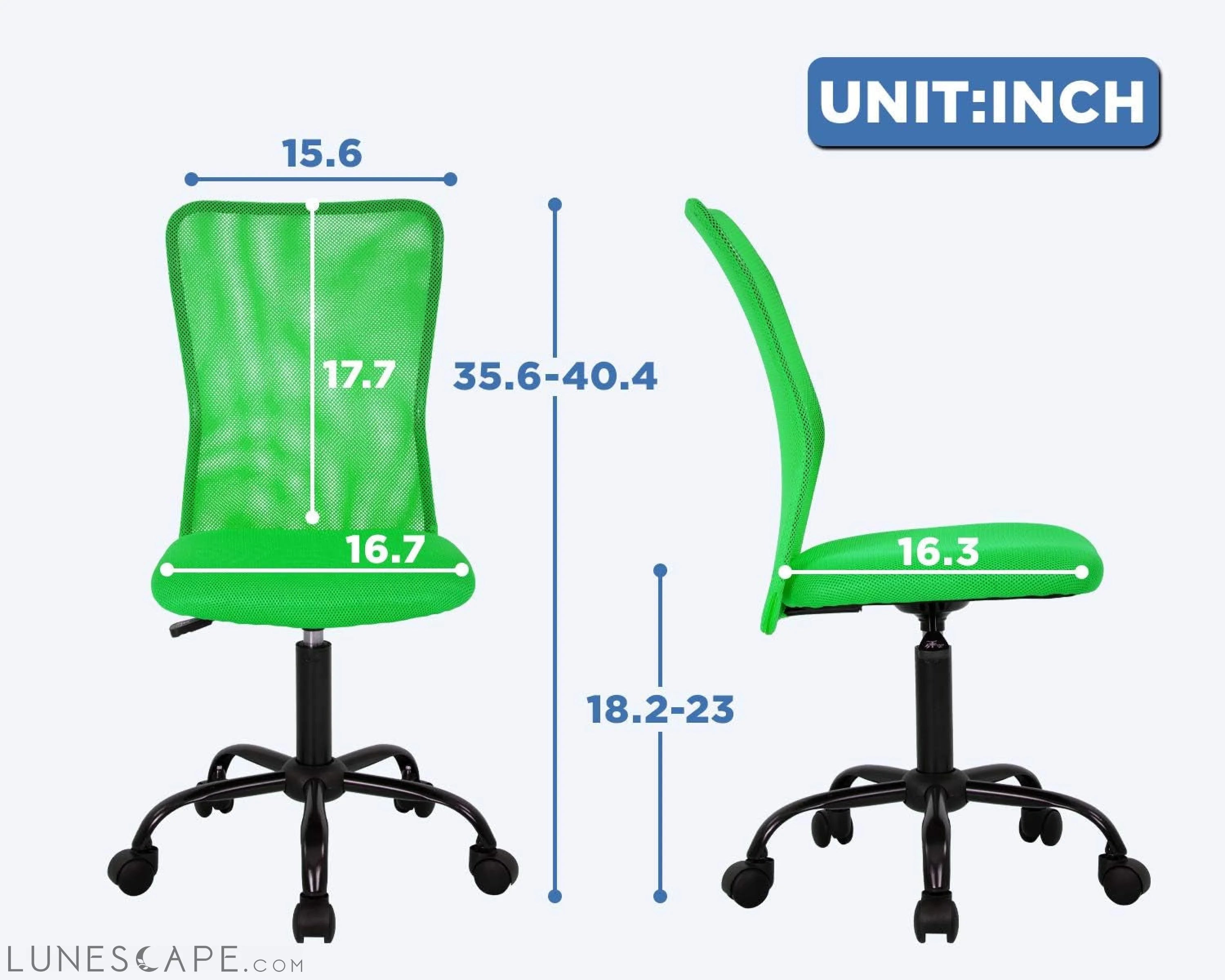 Home Office Chair Mid Back Mesh Desk Chair Armless Computer Chair LUNESCAPE