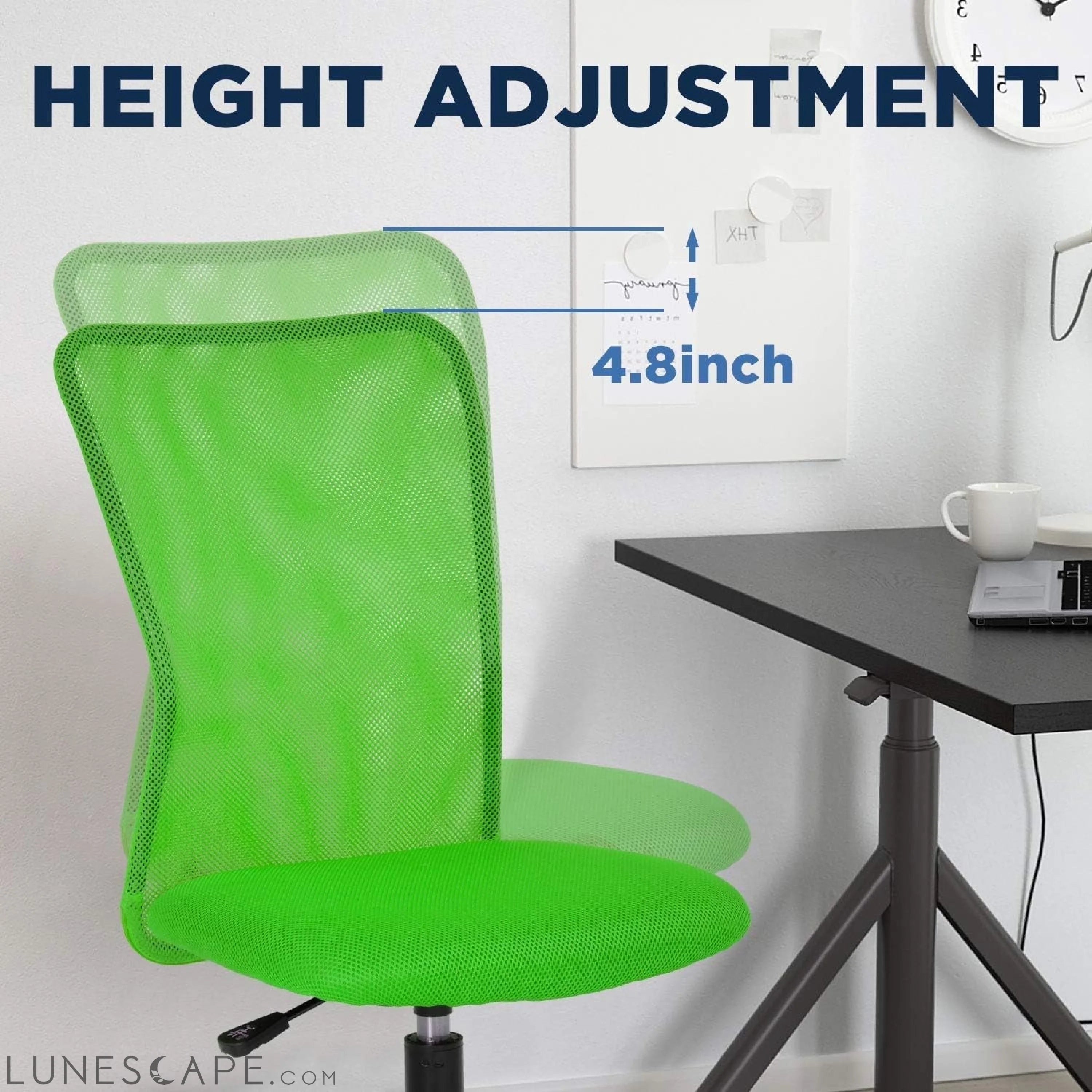 Home Office Chair Mid Back Mesh Desk Chair Armless Computer Chair LUNESCAPE