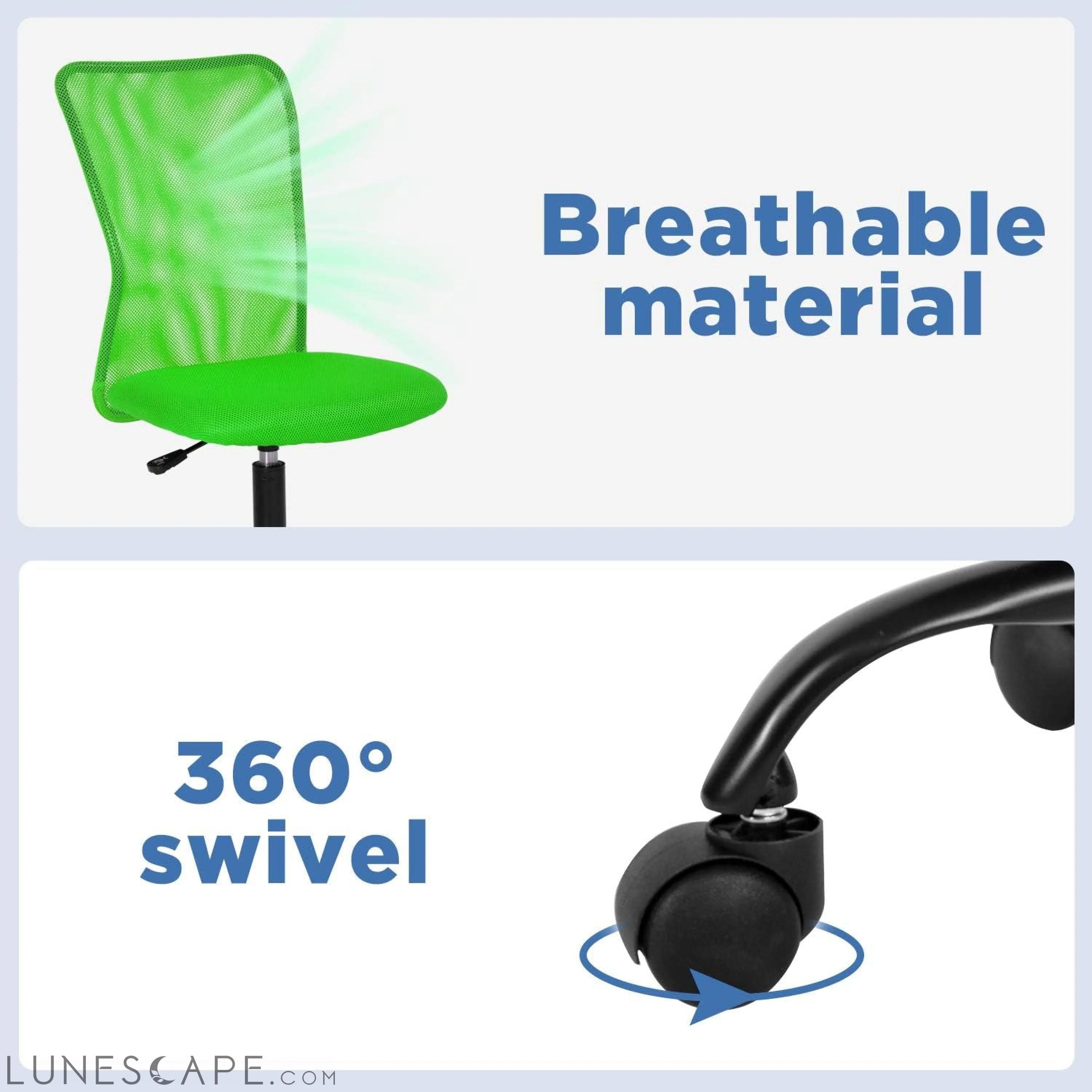 Home Office Chair Mid Back Mesh Desk Chair Armless Computer Chair LUNESCAPE