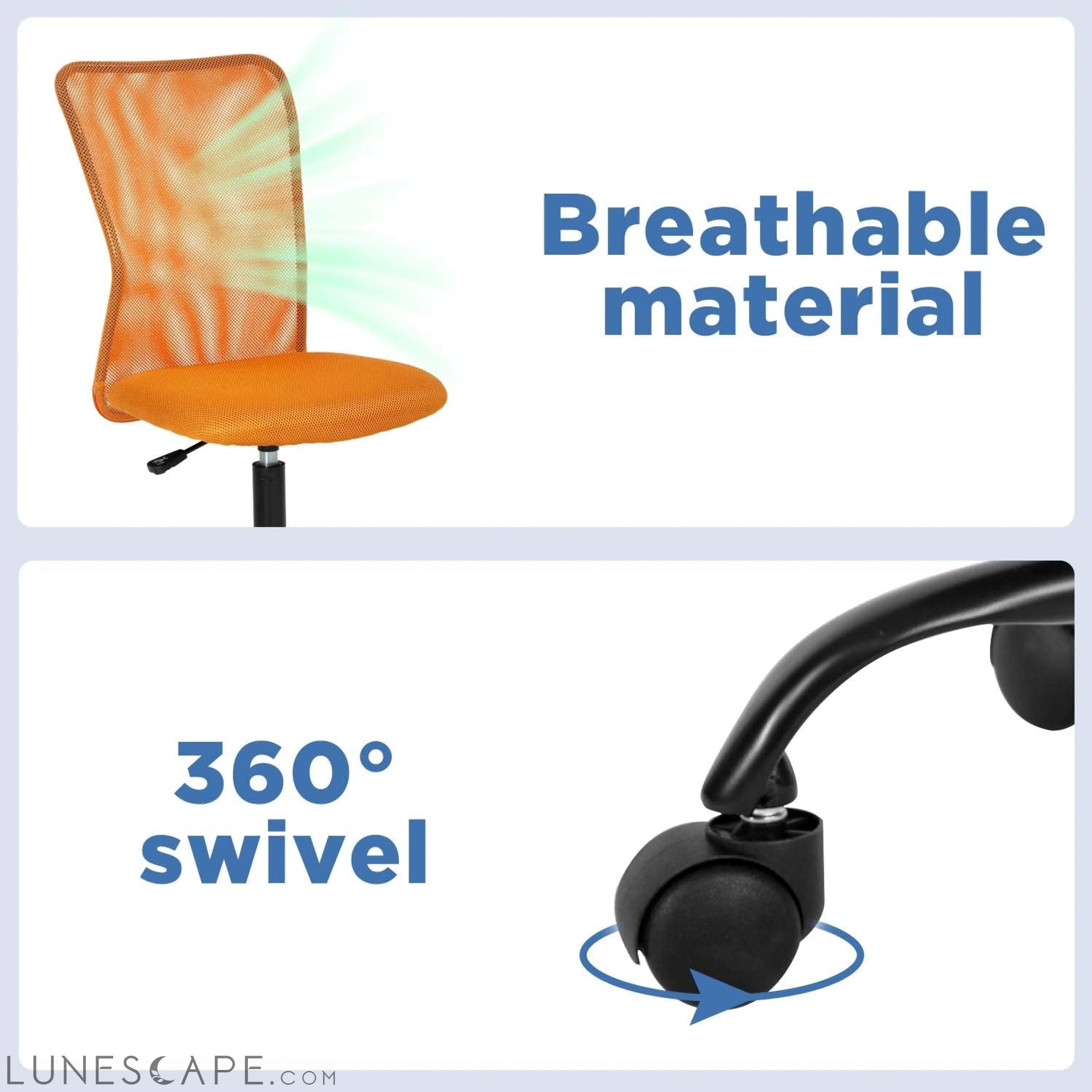 Home Office Chair Mid Back Mesh Desk Chair Armless Computer Chair LUNESCAPE