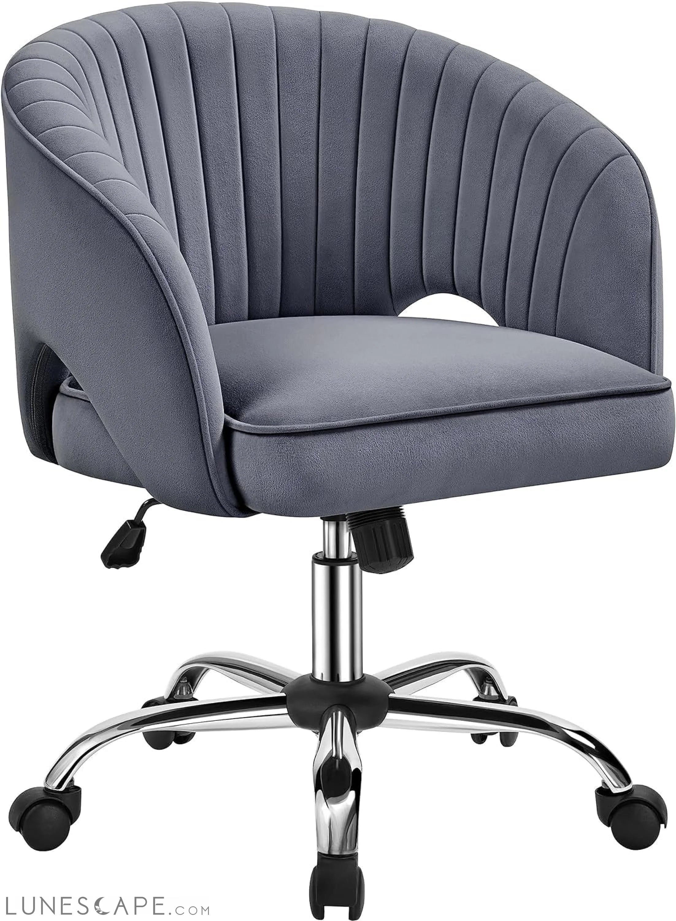 Home Office Chair Velvet Desk Chair, Upholstered Modern Swivel Chair LUNESCAPE