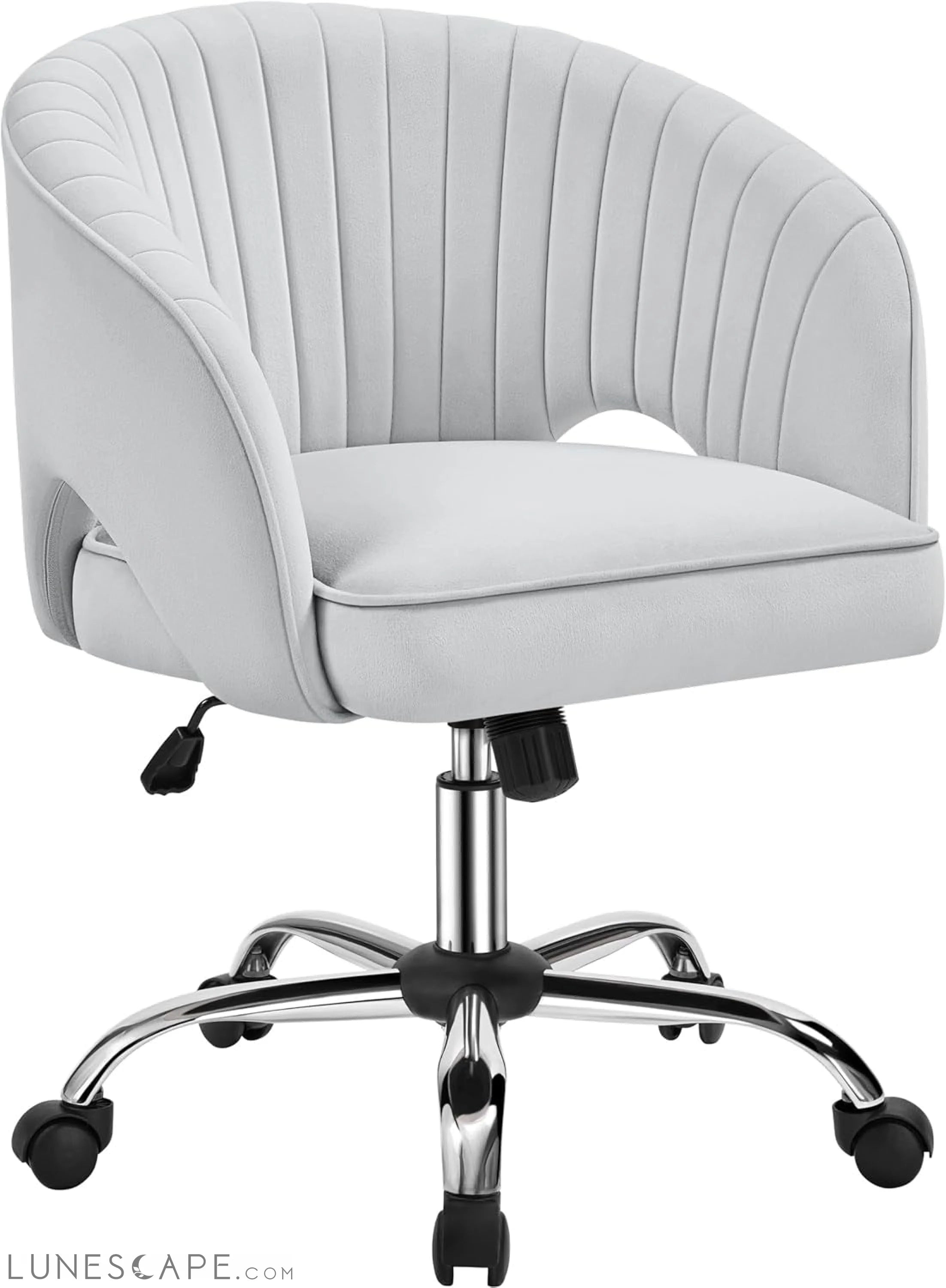 Home Office Chair, Velvet Desk Chair, Upholstered Modern Swivel Chair LUNESCAPE