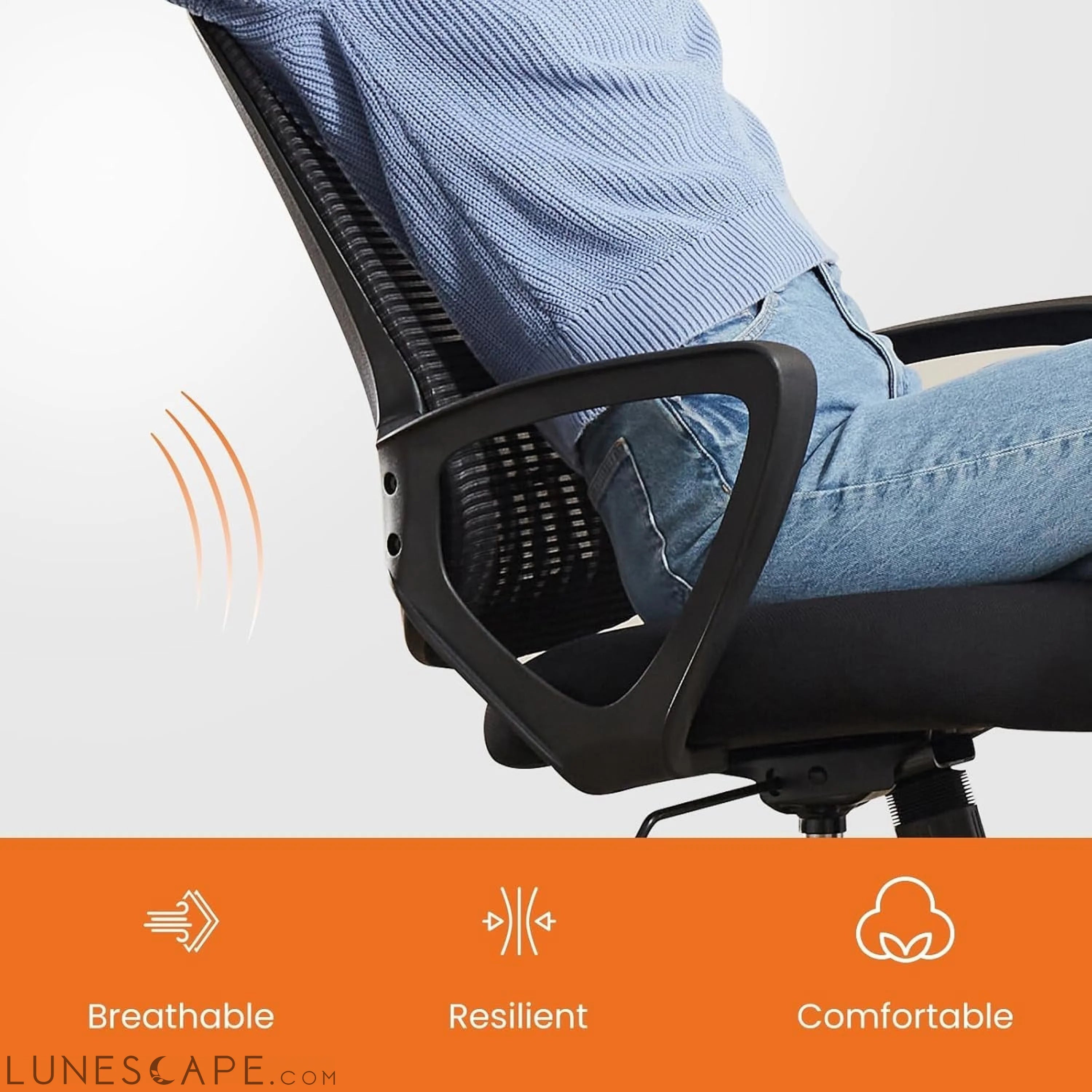 Home Office Computer Desk Chair, Ergonomic Managerial Executive LUNESCAPE