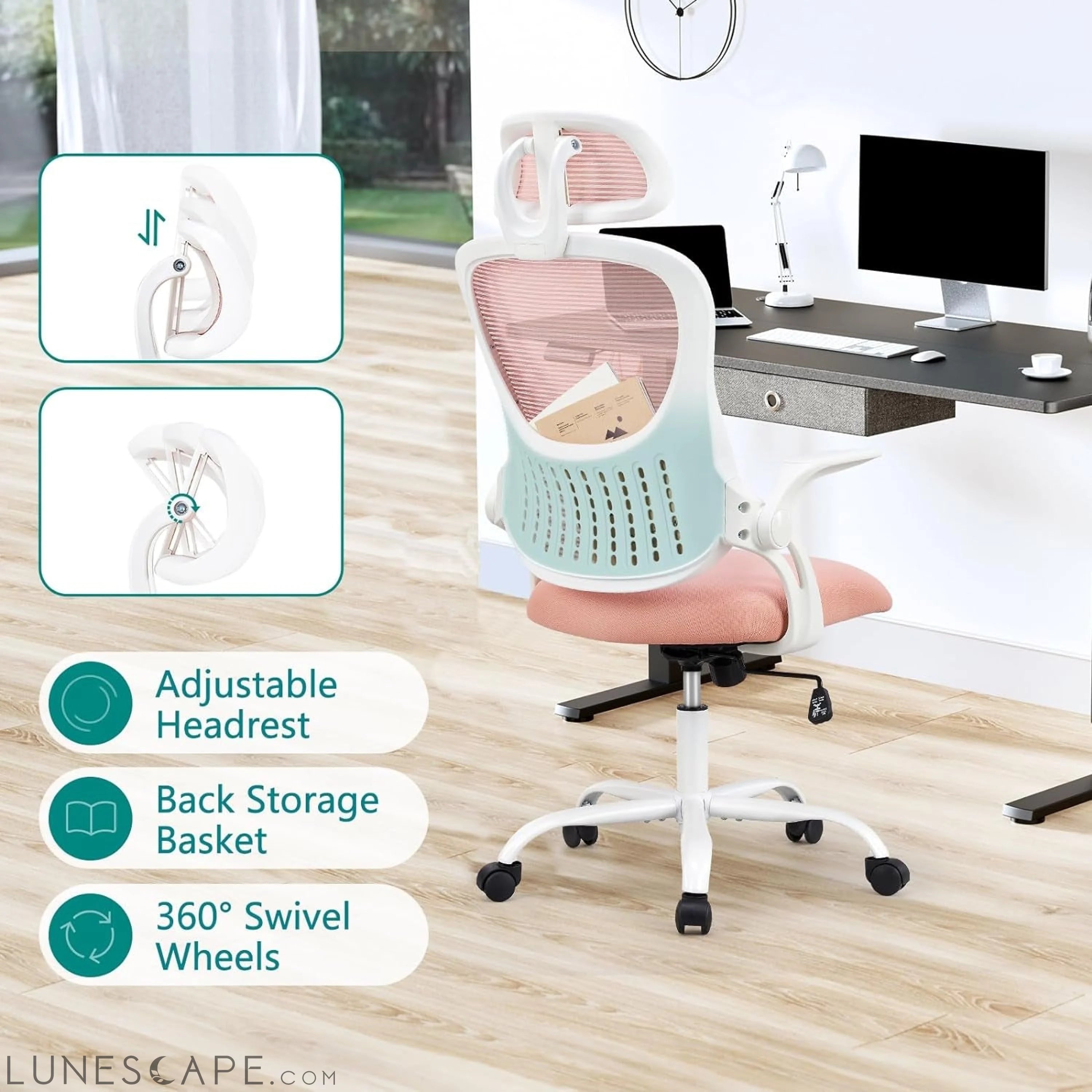 Home Office Desk Chair, Ergonomic Computer Managerial Executive Chairs LUNESCAPE