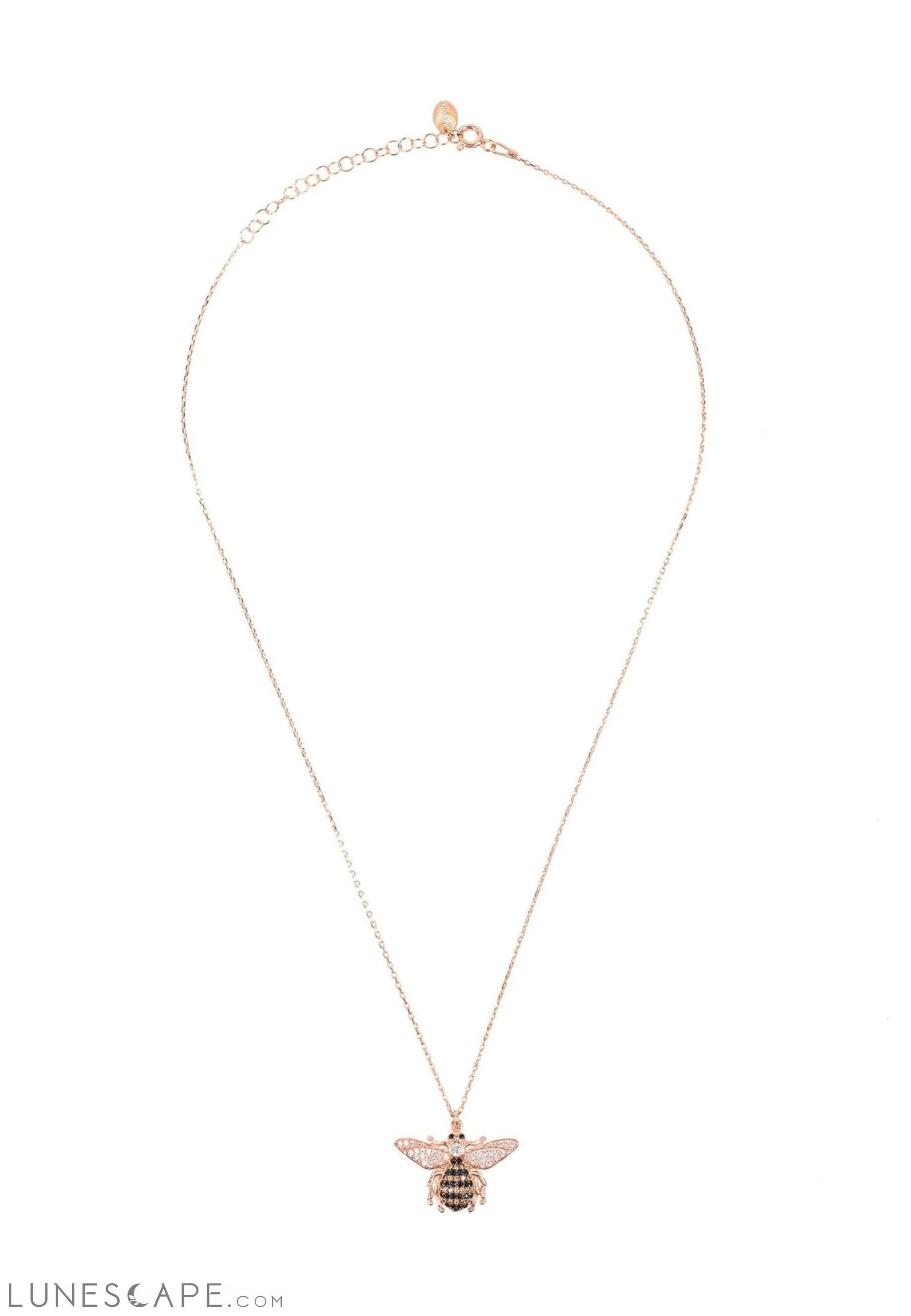 Honey Bee Pendant Necklace Rosegold LUNESCAPE
