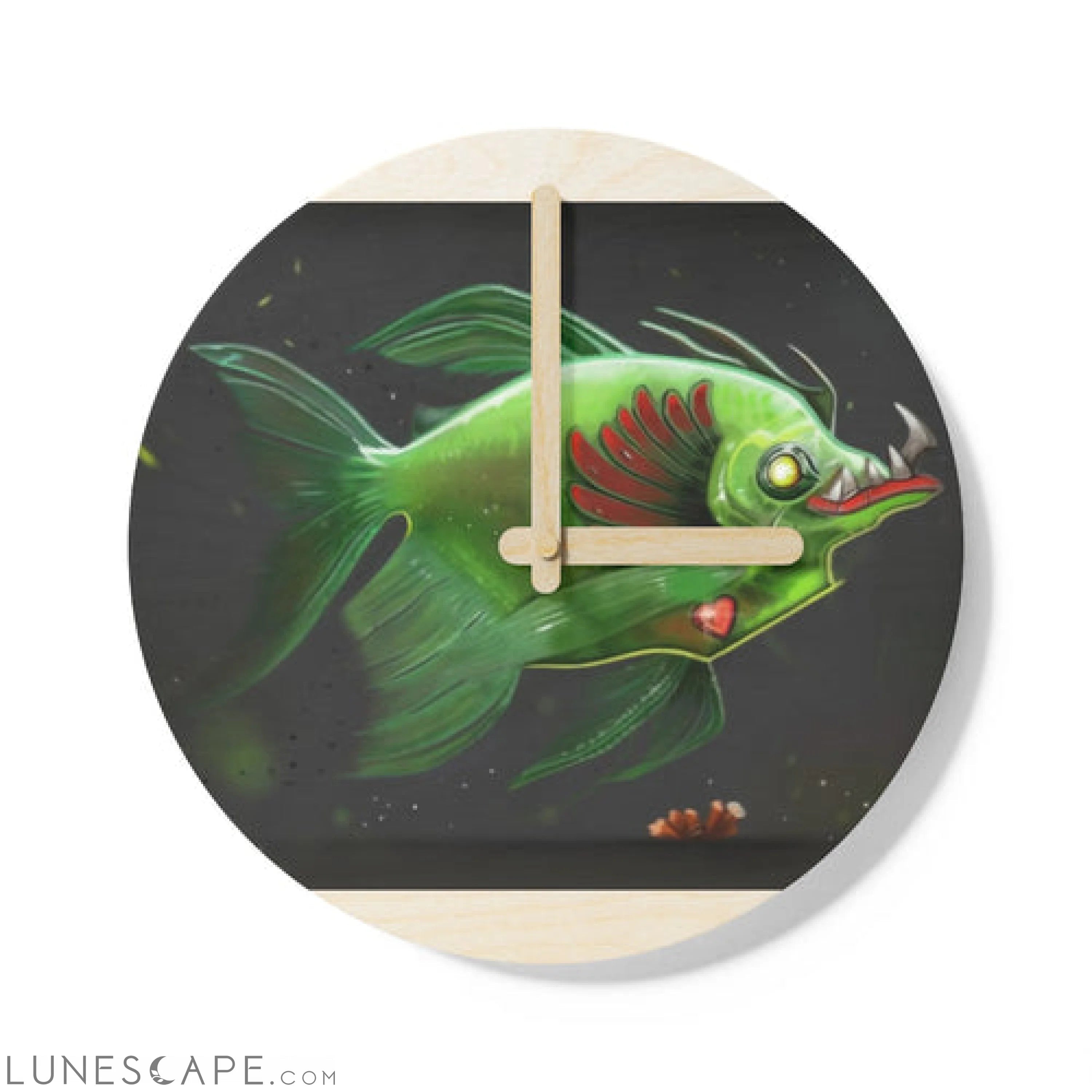 Hook Lung Jaw Wooden Wall Clock LUNESCAPE