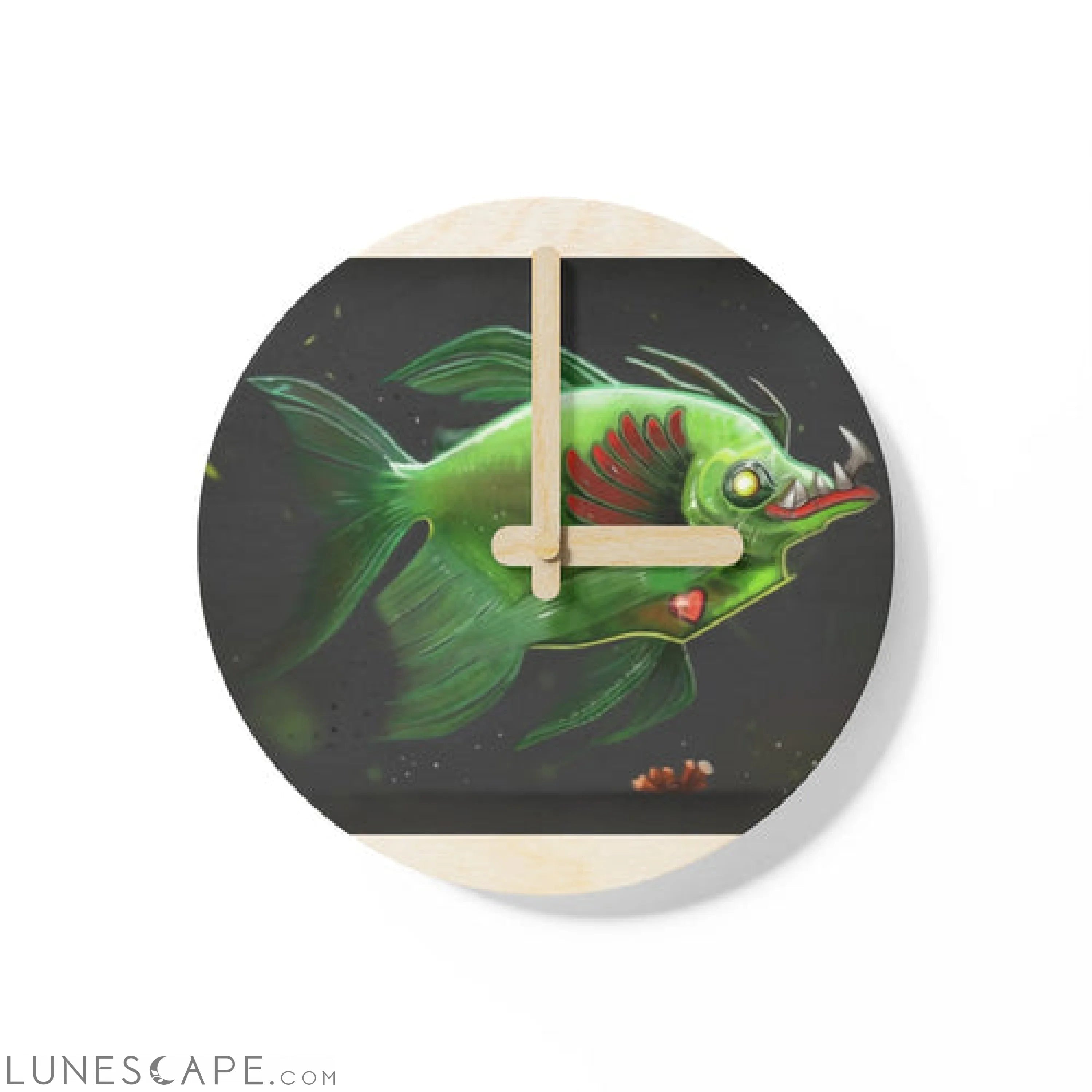 Hook Lung Jaw Wooden Wall Clock LUNESCAPE