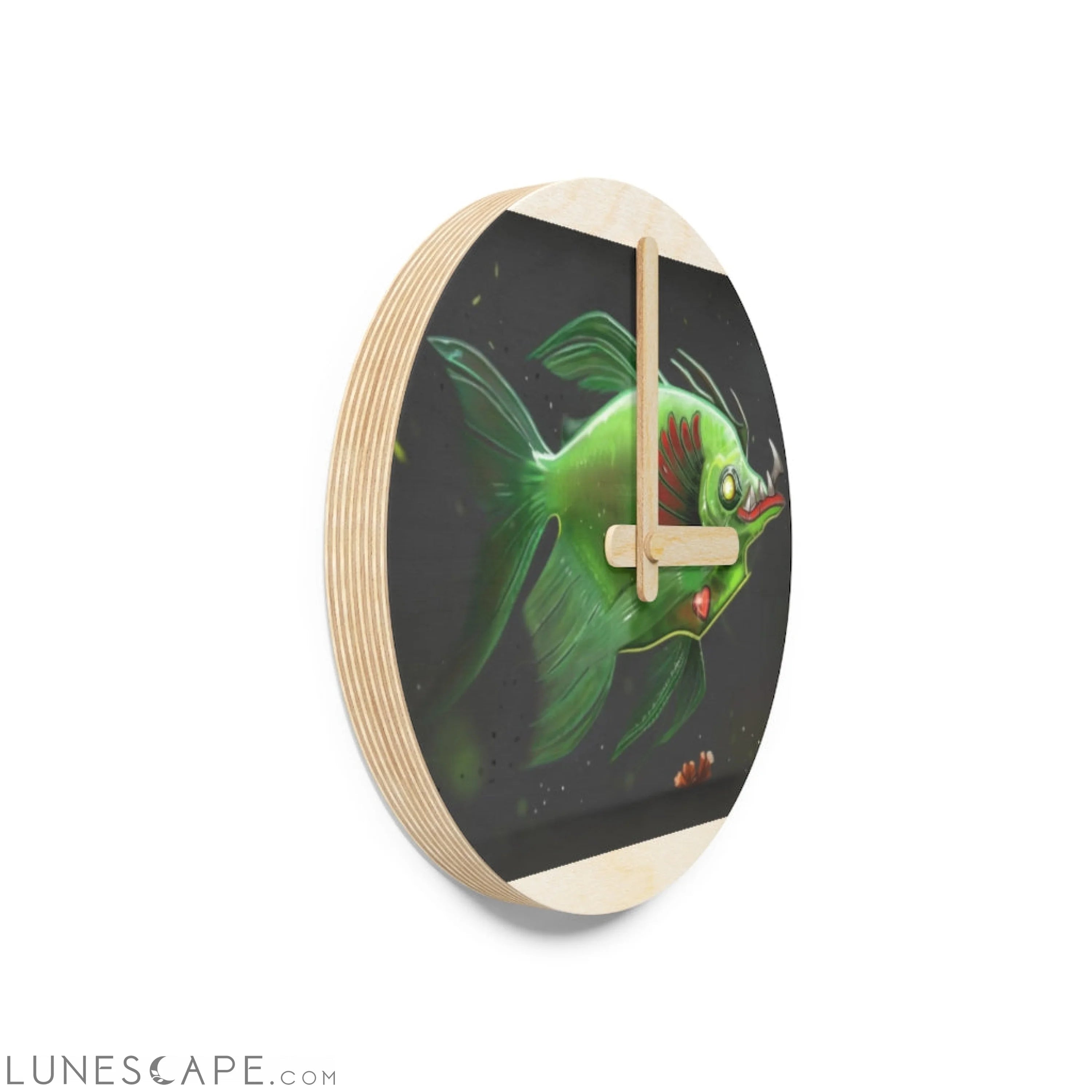 Hook Lung Jaw Wooden Wall Clock LUNESCAPE