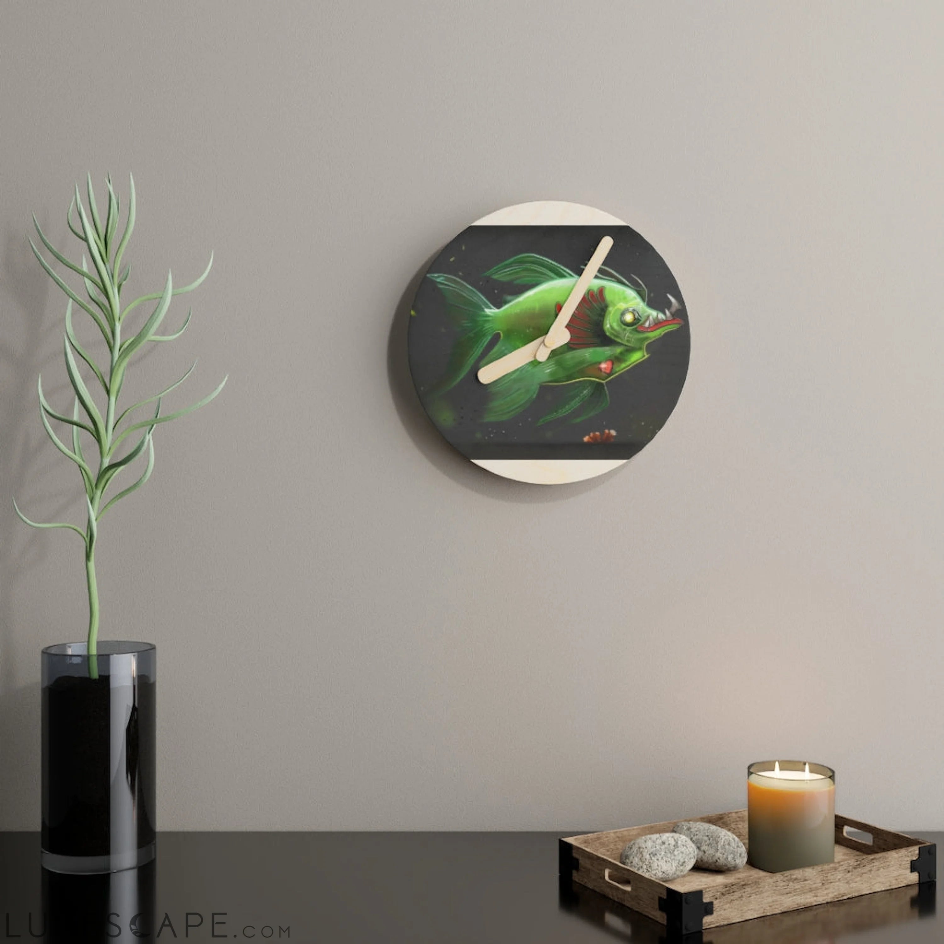 Hook Lung Jaw Wooden Wall Clock LUNESCAPE