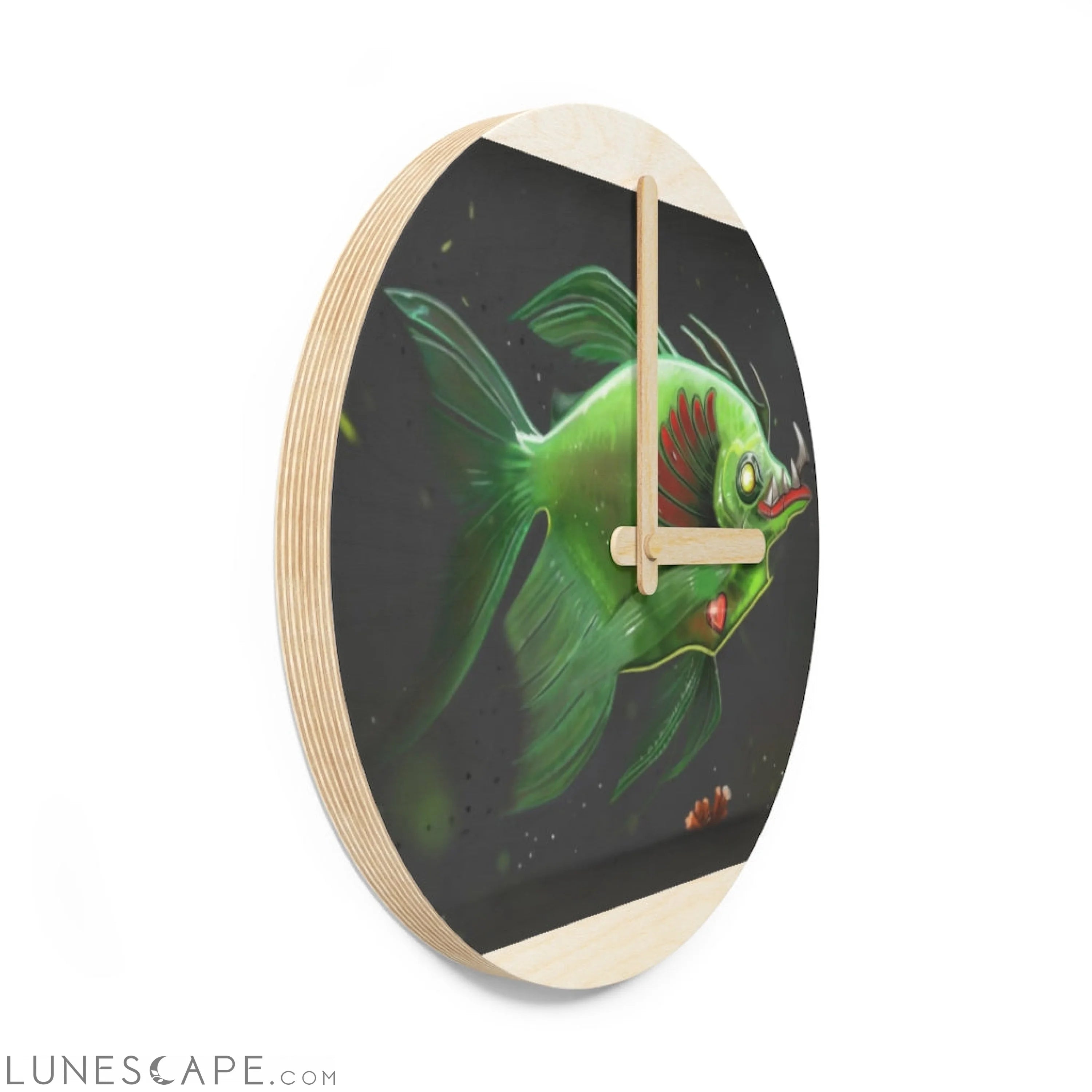Hook Lung Jaw Wooden Wall Clock LUNESCAPE