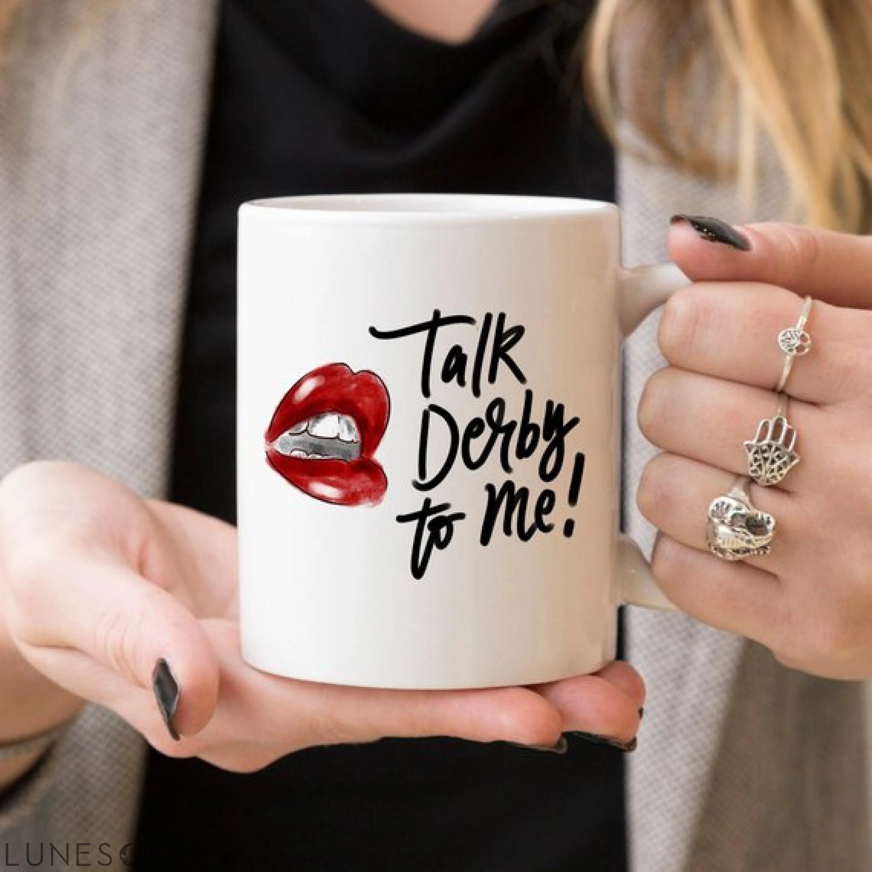 Horse Racing Coffee Mug,Talk Derby To Me with Hot LUNESCAPE