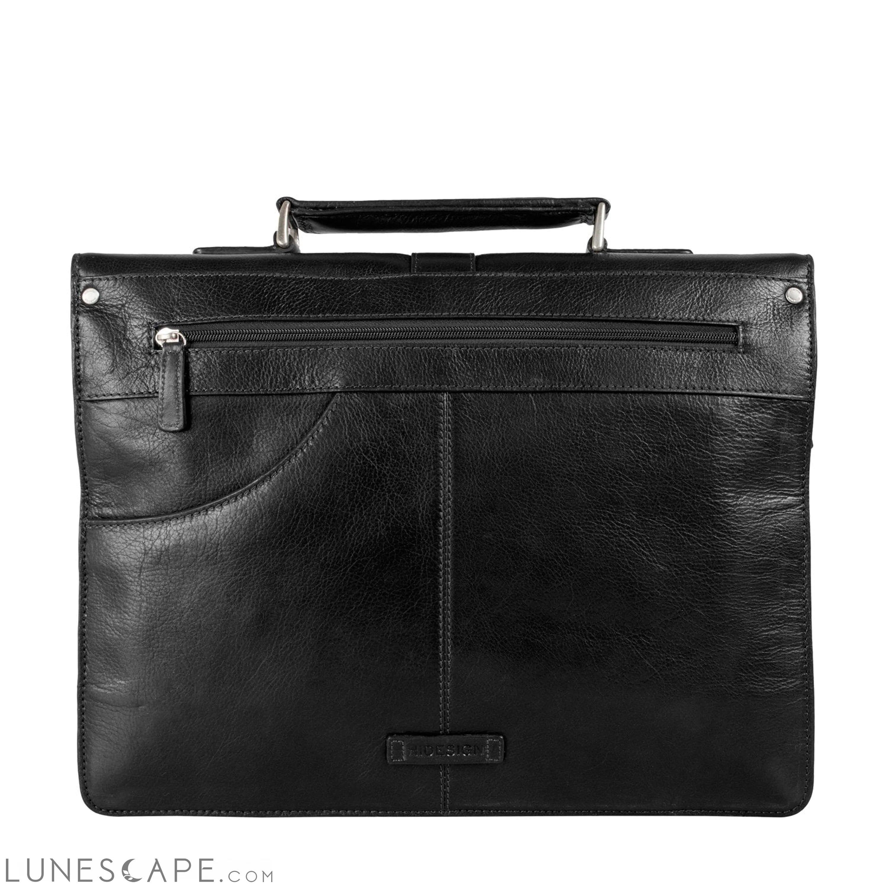 Hudson Men's Large Leather Briefcase LUNESCAPE