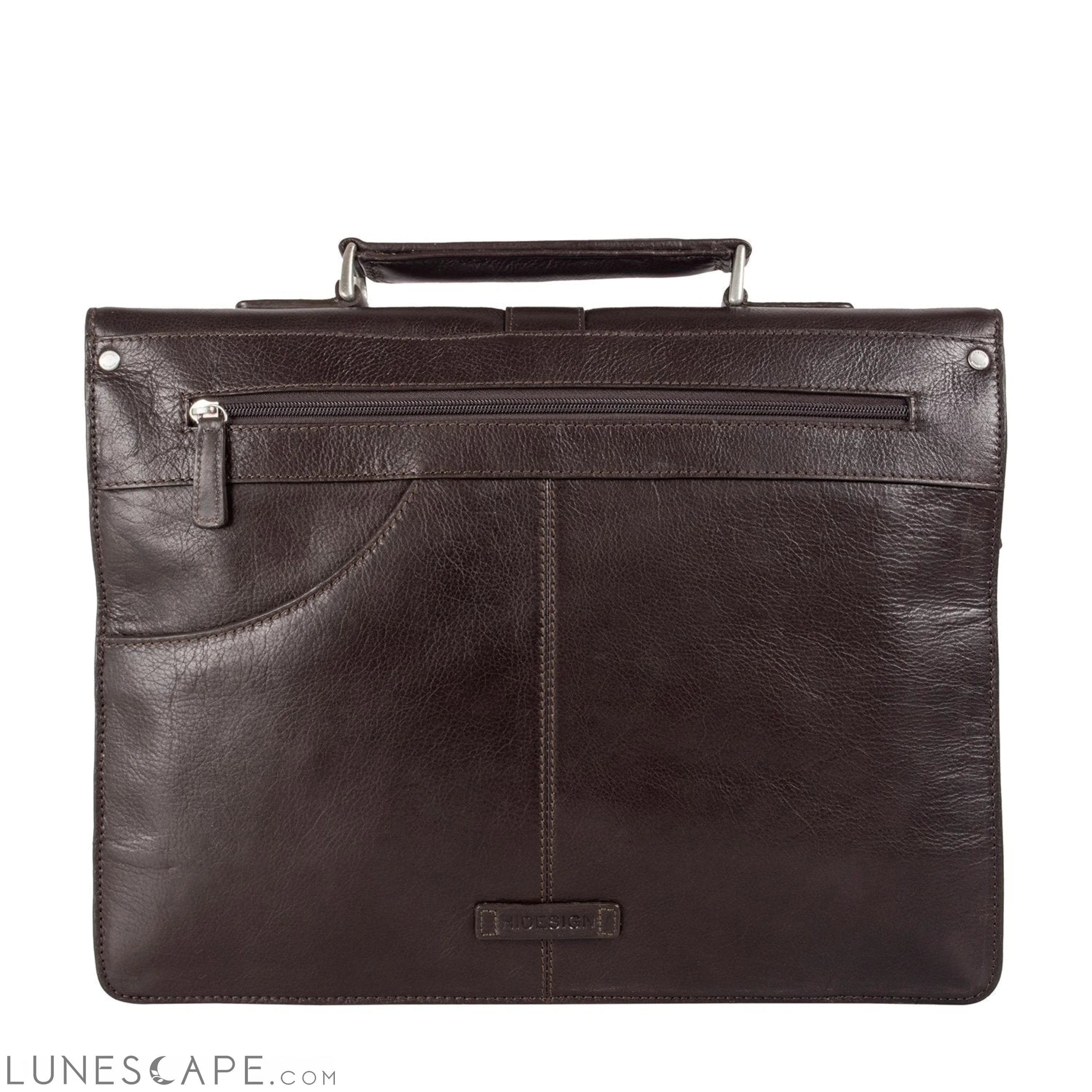 Hudson Men's Large Leather Briefcase LUNESCAPE