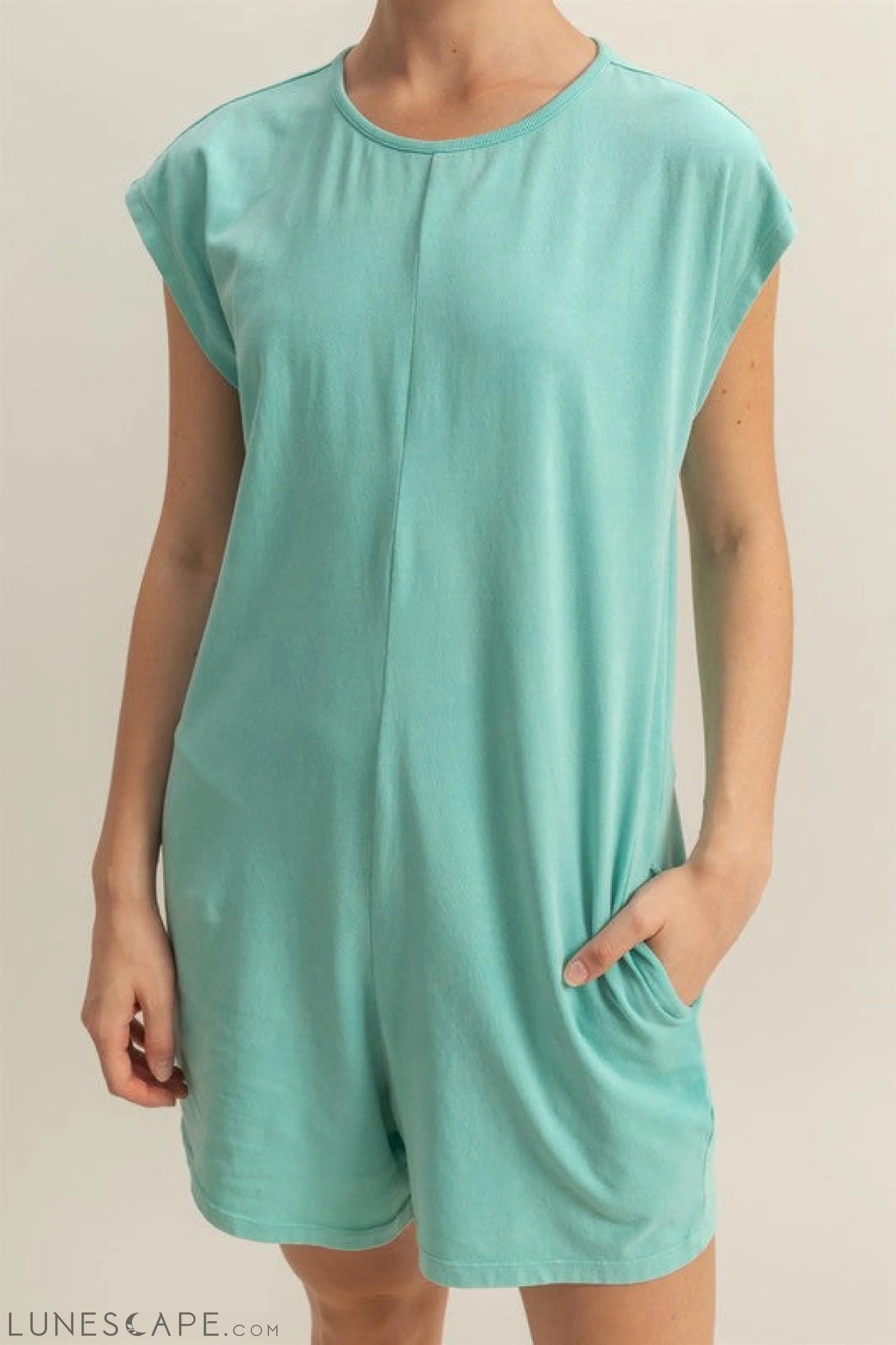 HYFVE Round Neck Cap Sleeve Relaxed Fit Breezy Romper LUNESCAPE