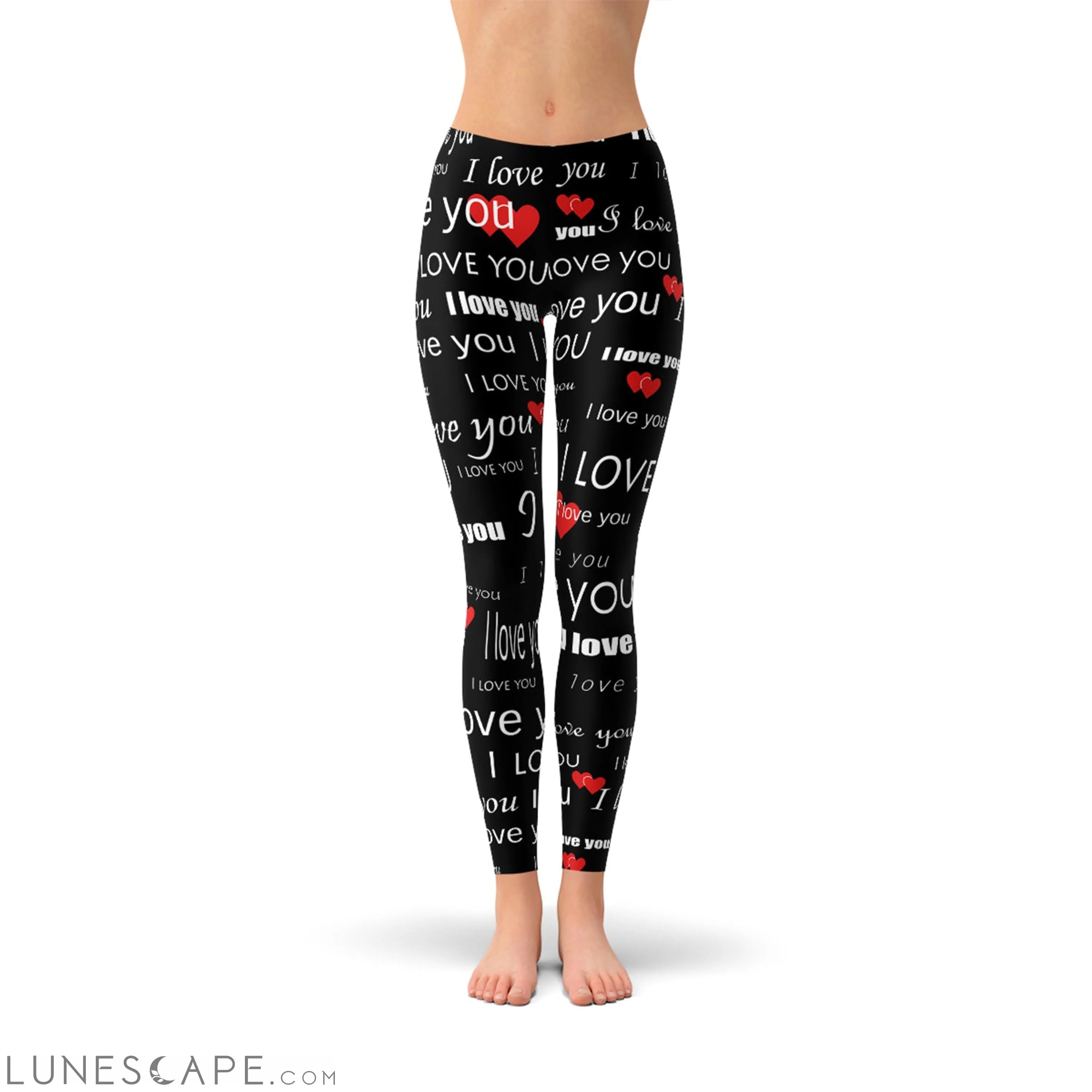 I Love You Black Leggings Leggings