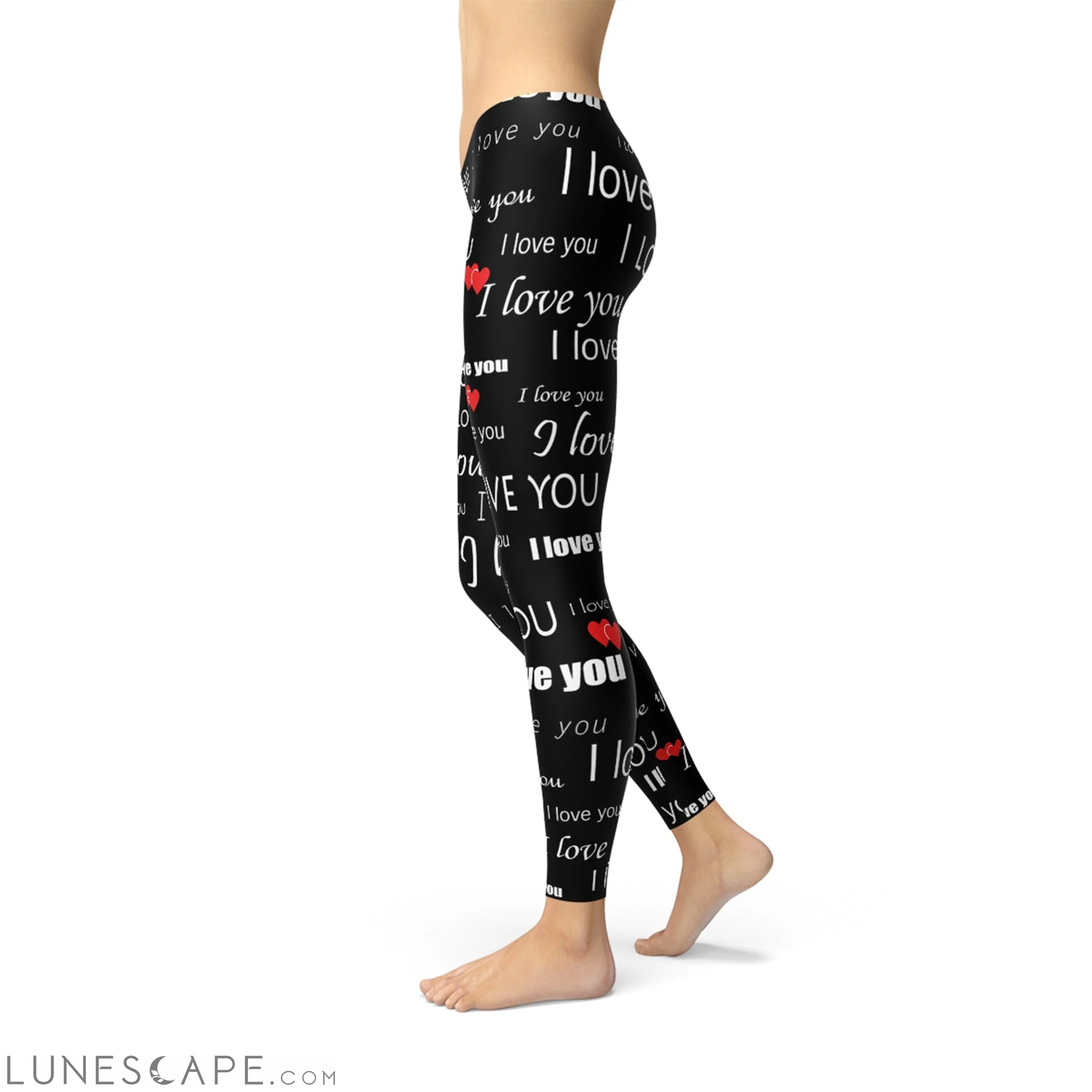 I Love You Black Leggings Leggings
