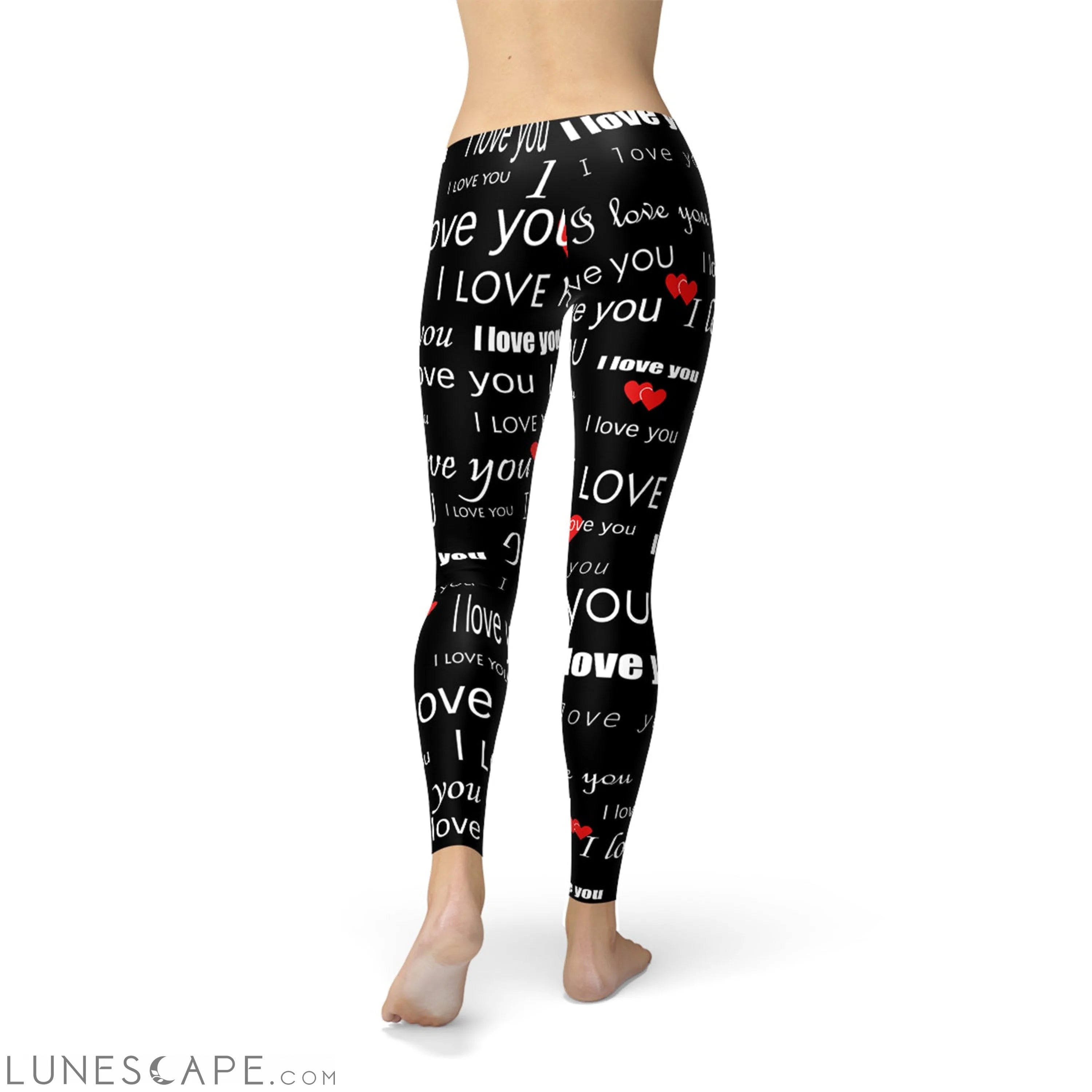 I Love You Black Leggings Leggings