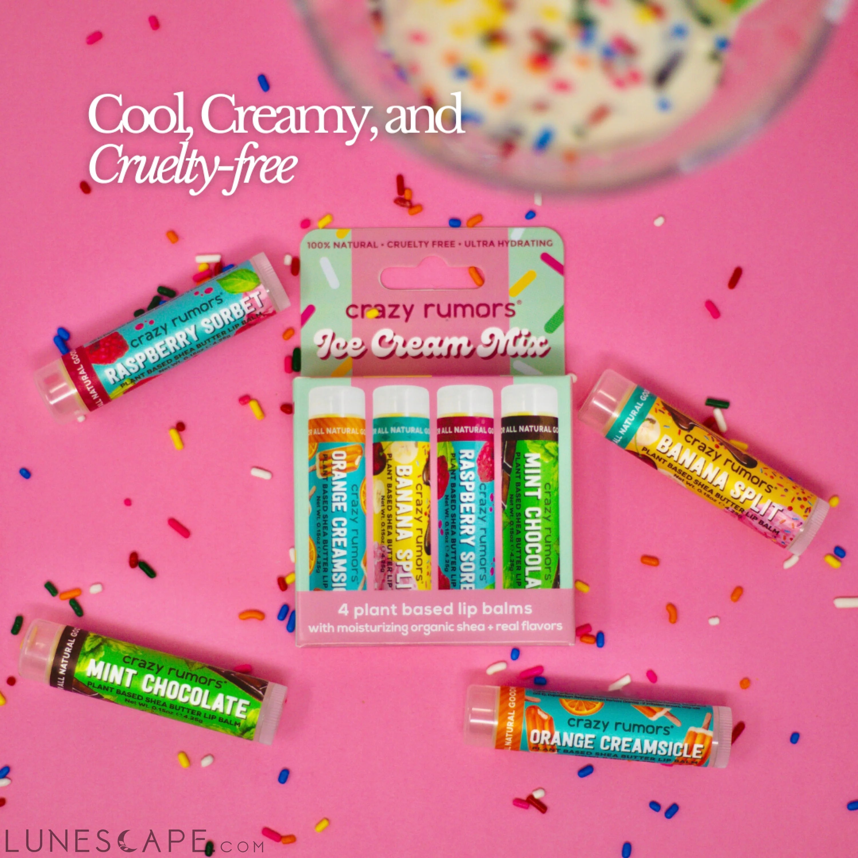 Ice Cream Mix - 4 Pack Lip Balm Set LUNESCAPE