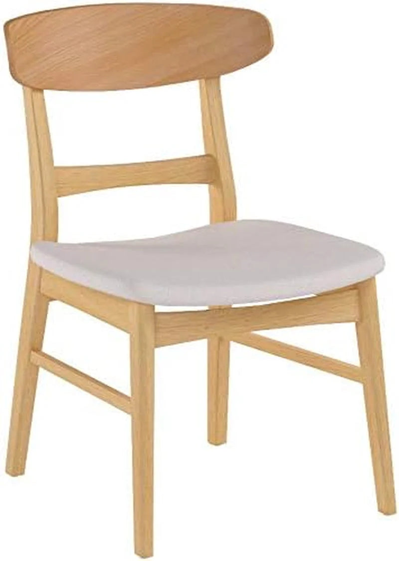 Idalia Dining Chairs, 2-Pcs Set, Light Beige / Oak Finish LUNESCAPE