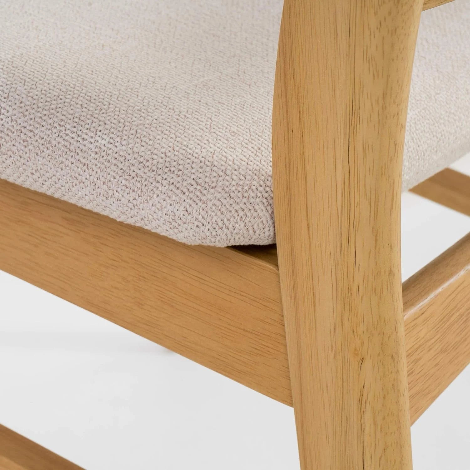 Idalia Dining Chairs, 2-Pcs Set, Light Beige / Oak Finish LUNESCAPE