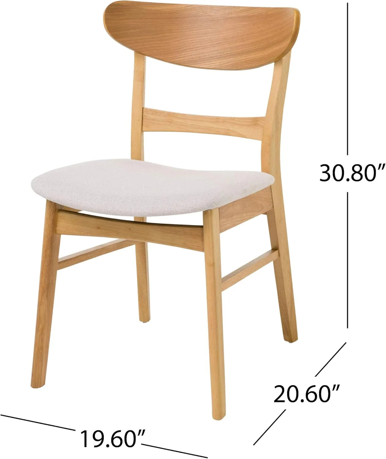 Idalia Dining Chairs, 2-Pcs Set, Light Beige / Oak Finish LUNESCAPE