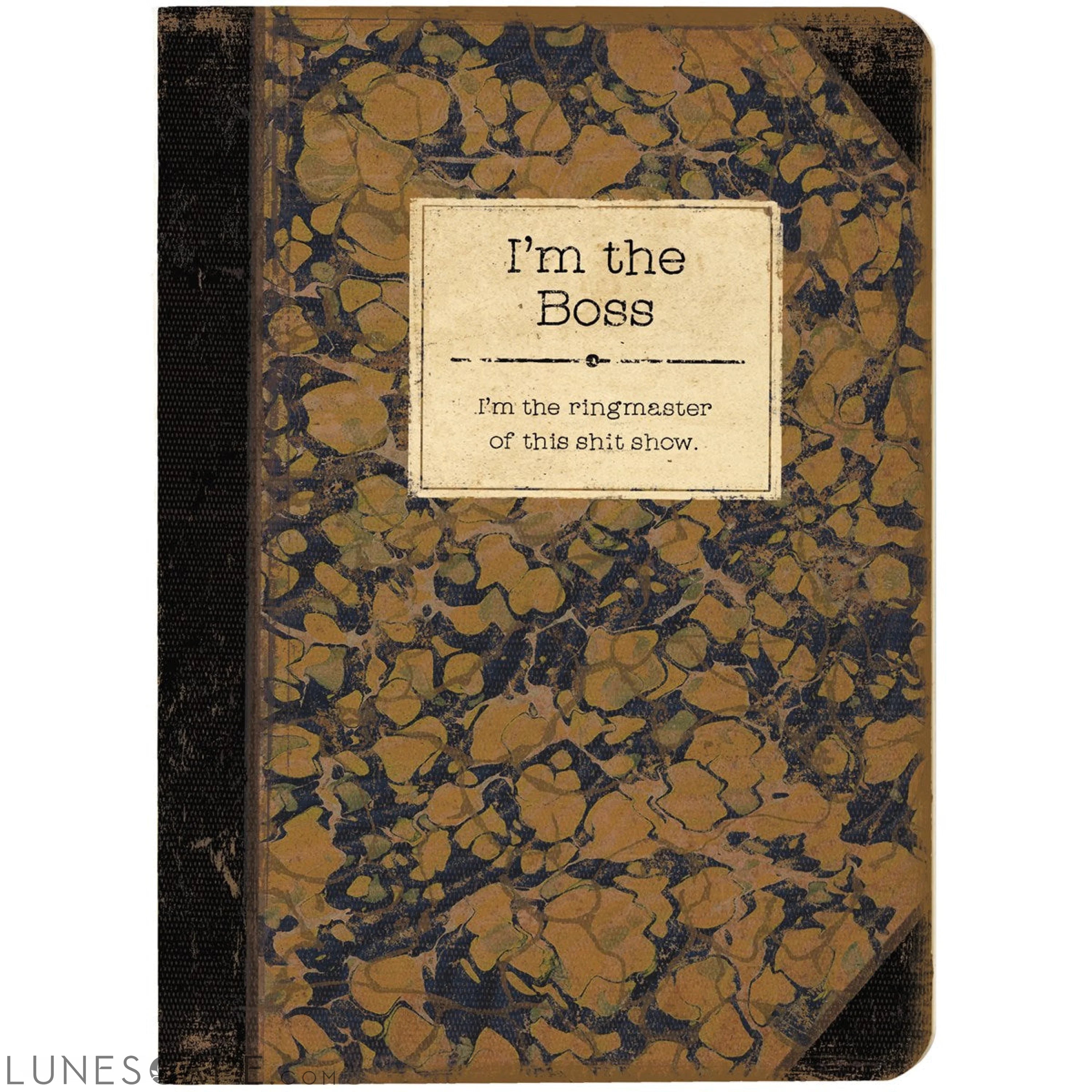 I'm The Boss Rustic Printed Journal | Lays Flat | Printed with Designs LUNESCAPE