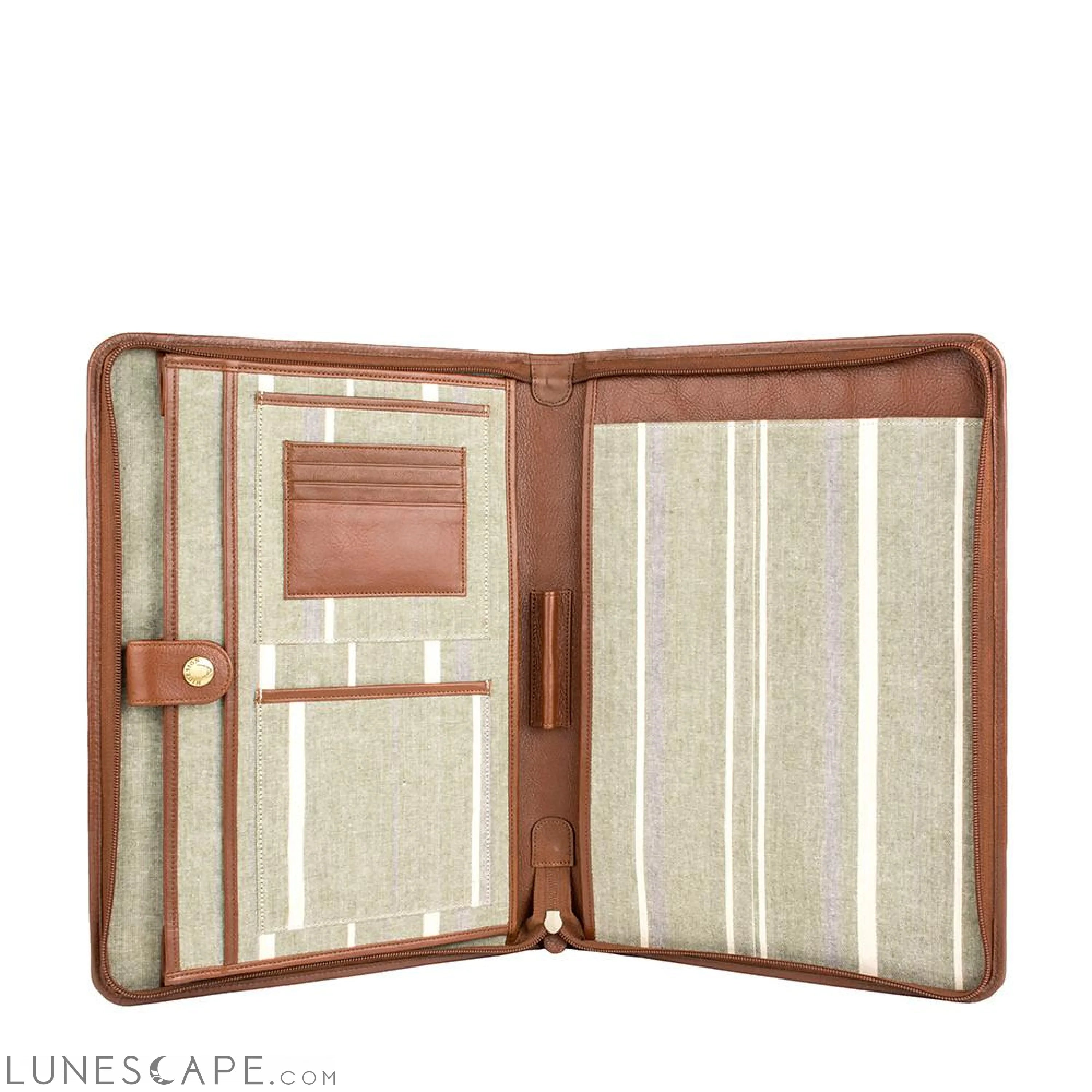 IMG iPad Leather Portfolio/Padfolio With Handmade Paper Notebook LUNESCAPE