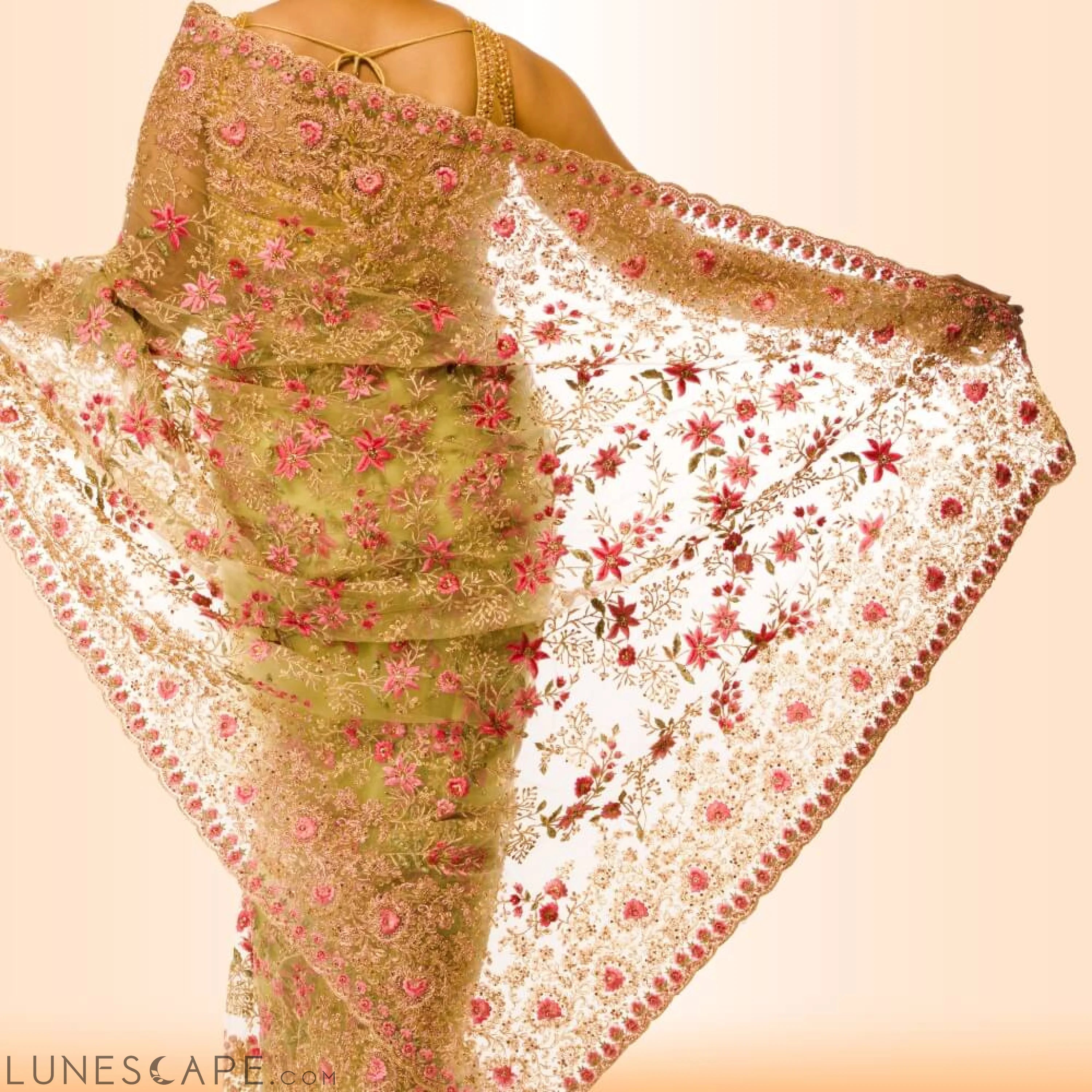 Indian Wedding Saree - Yellow LUNESCAPE
