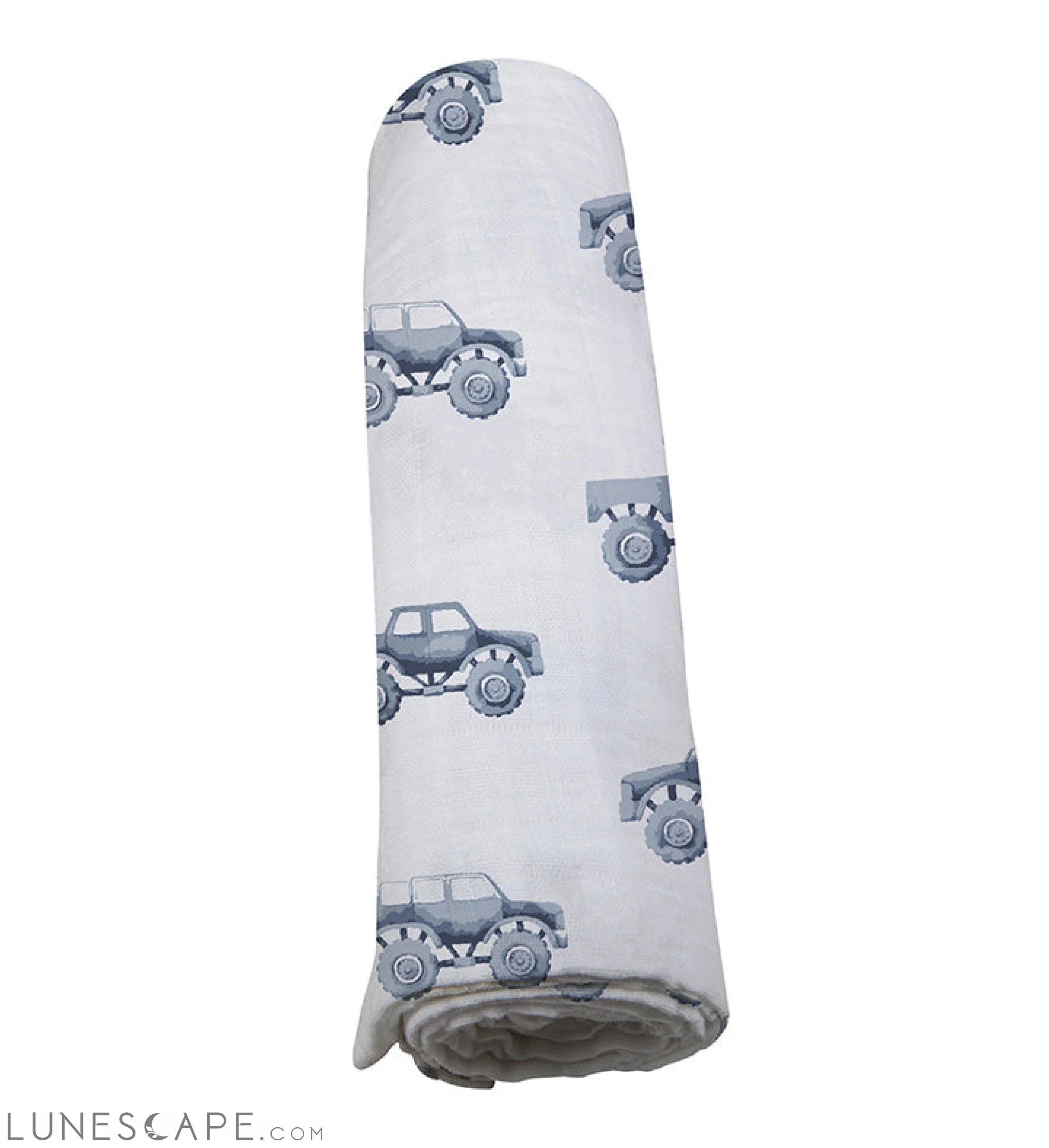 Indigo Monster Trucks Cotton Swaddle LUNESCAPE