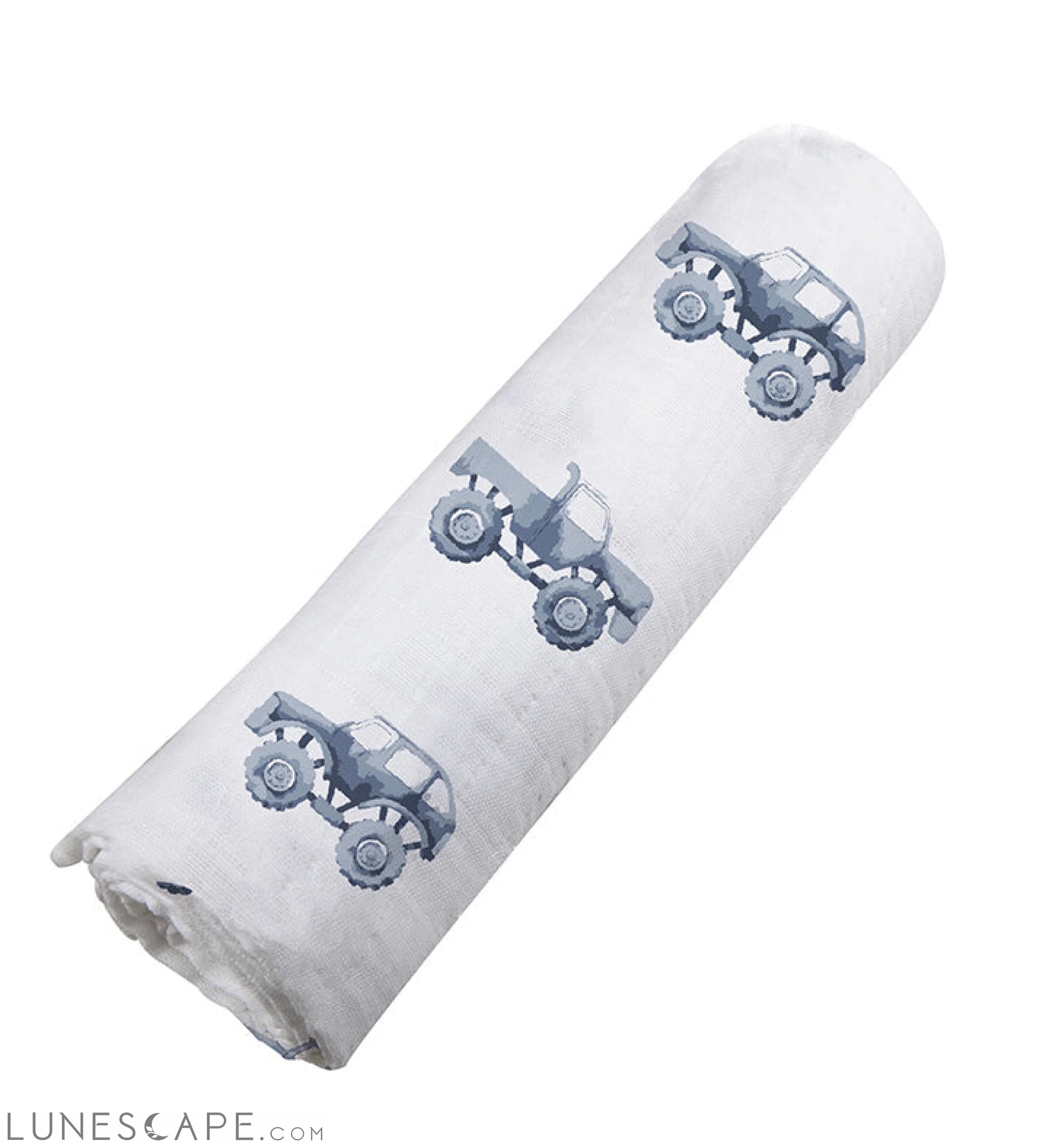 Indigo Monster Trucks Cotton Swaddle LUNESCAPE
