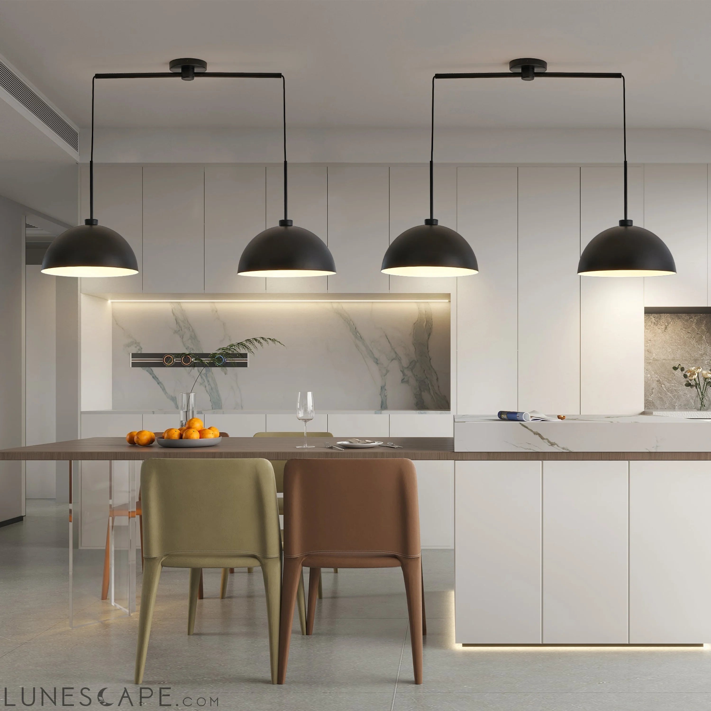 Industrial Modern Black Double Pendant Light – Adjustable LUNESCAPE