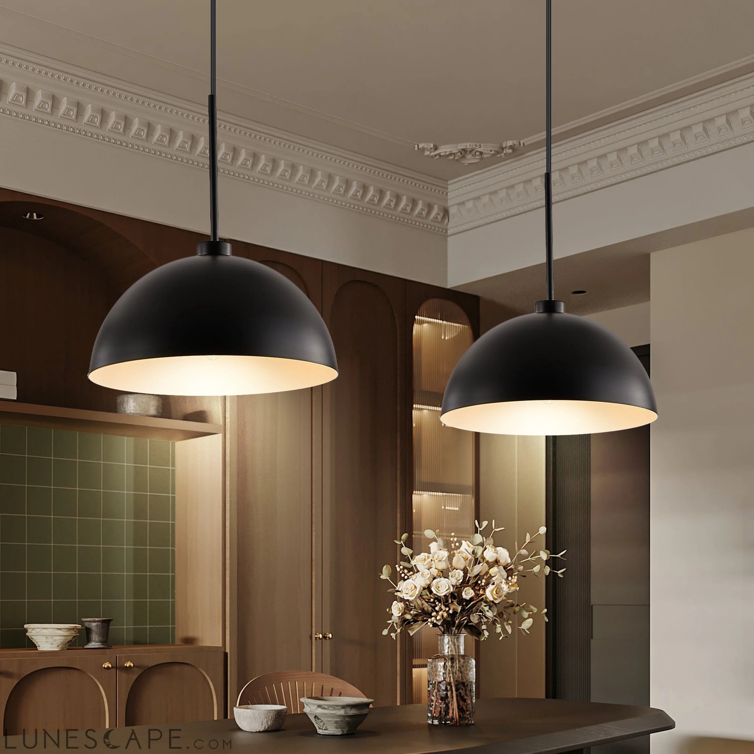 Industrial Modern Black Double Pendant Light – Adjustable LUNESCAPE