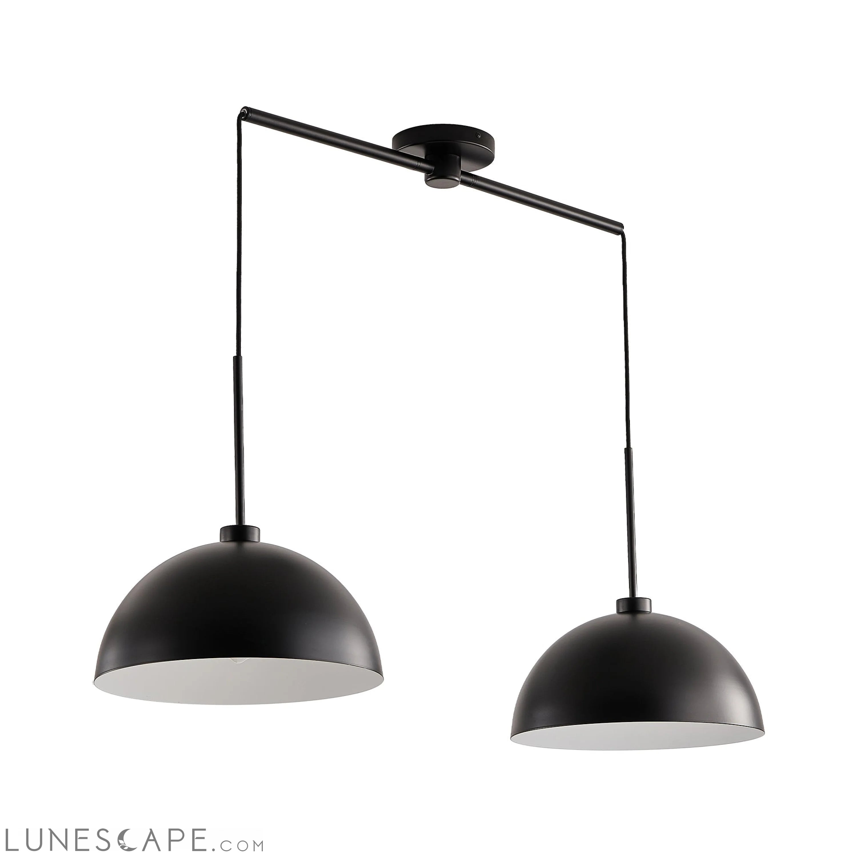 Industrial Modern Black Double Pendant Light – Adjustable LUNESCAPE