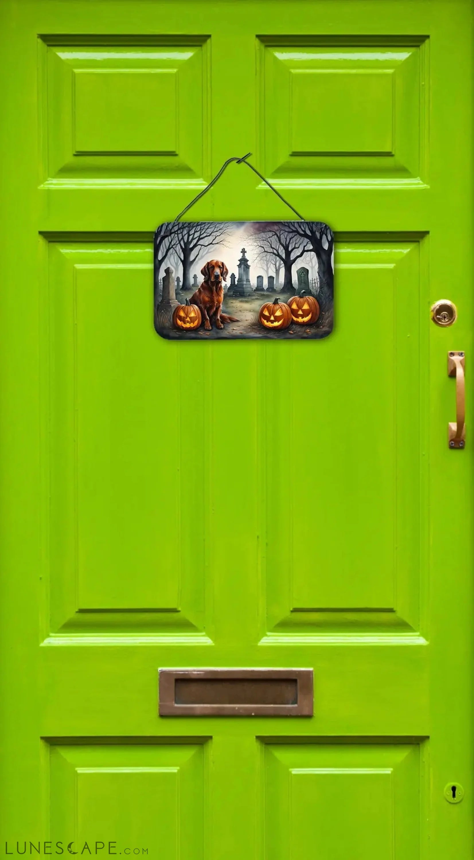 Irish Setter Spooky Halloween Wall or Door Hanging Prints LUNESCAPE