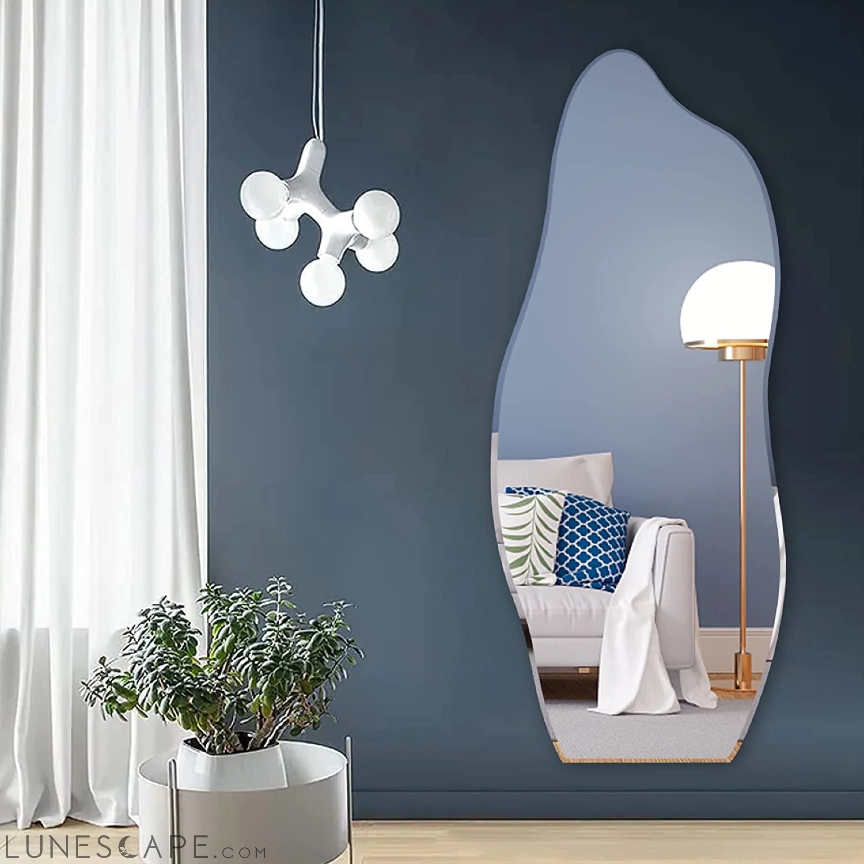 Irregular Wall Mirror Asymmetrical Accent Wall Mounted Mirror 19.6 X LUNESCAPE