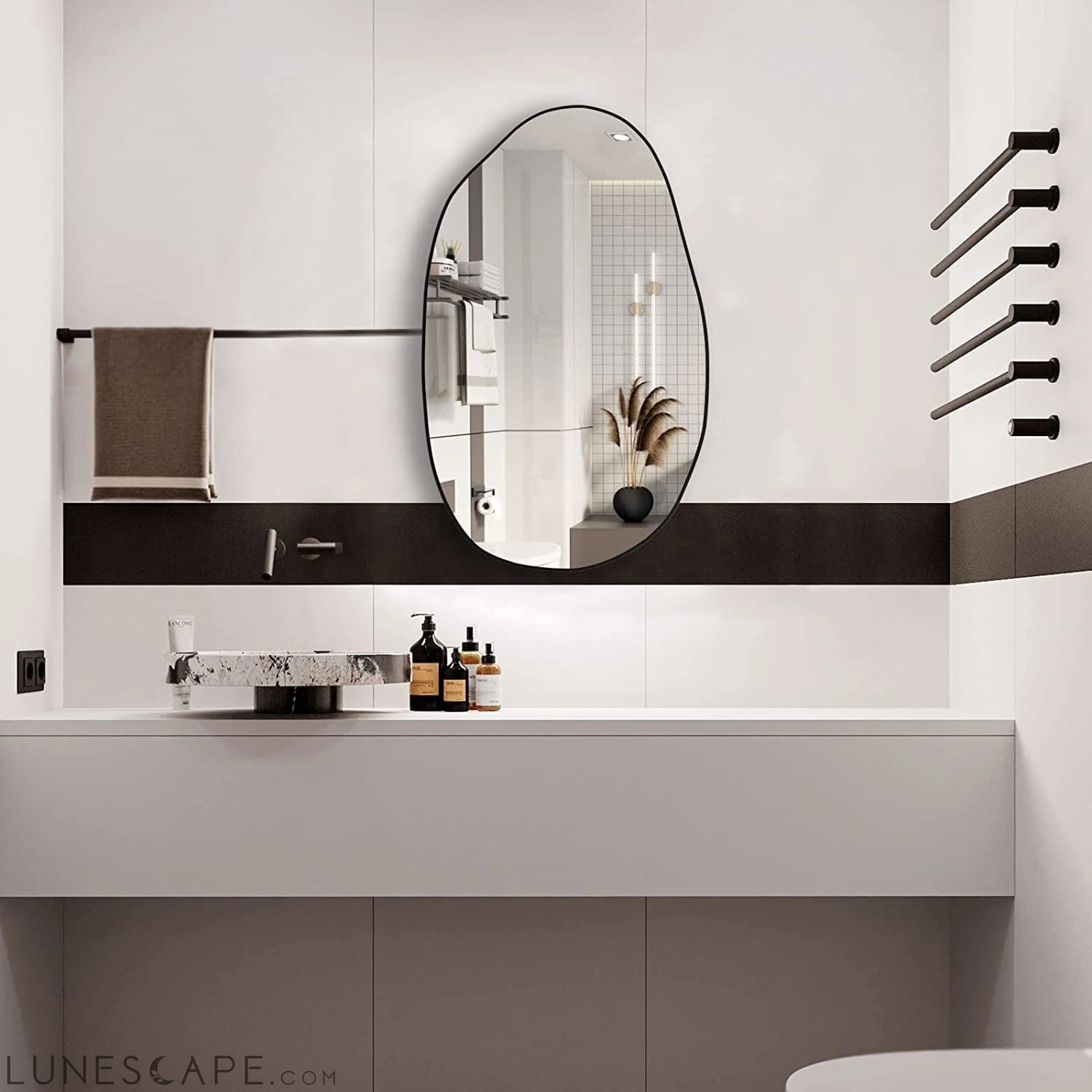 Irregular Wall Mirror, Asymmetrical Mirror Large Unique Vanity Body LUNESCAPE