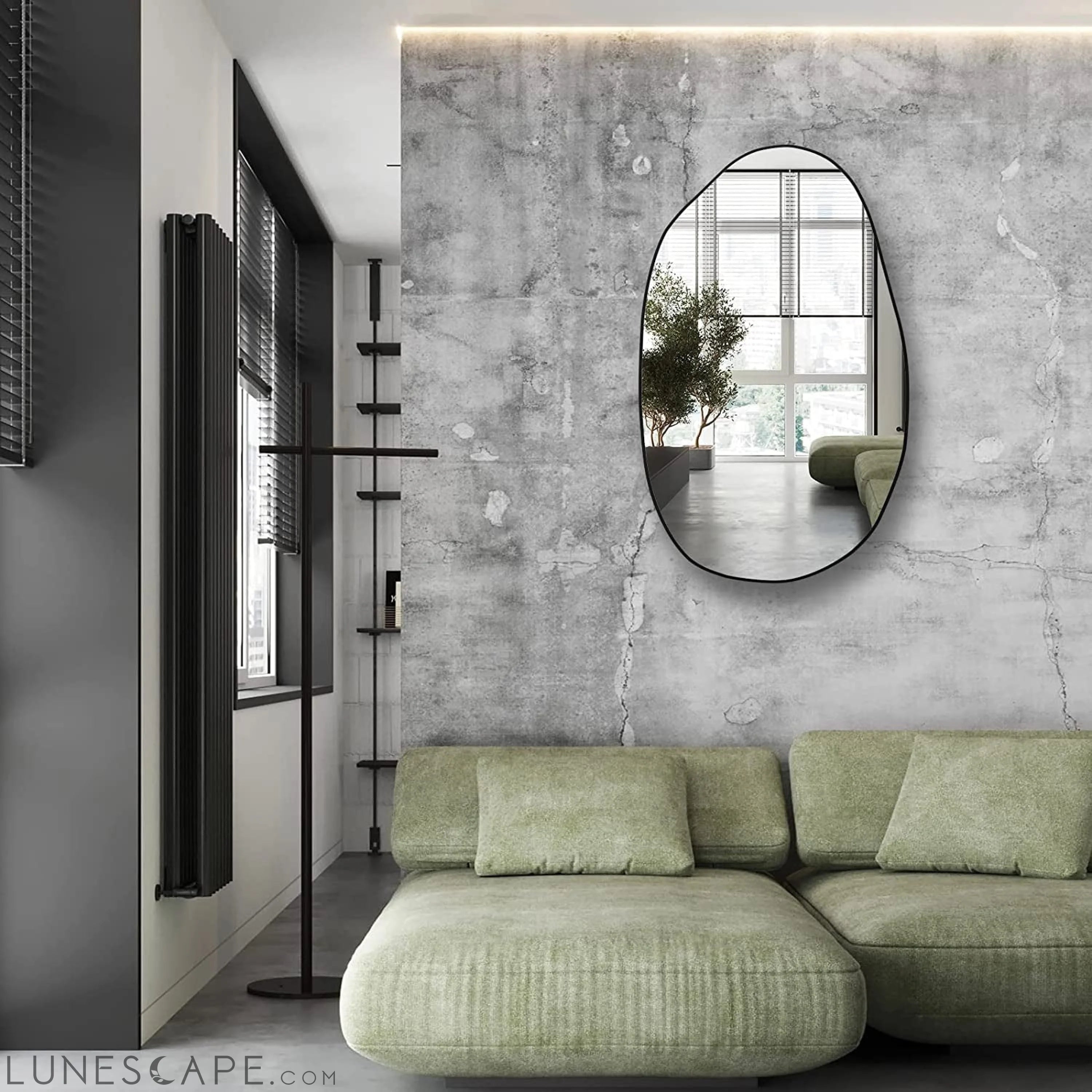 Irregular Wall Mirror, Asymmetrical Mirror Large Unique Vanity Body LUNESCAPE