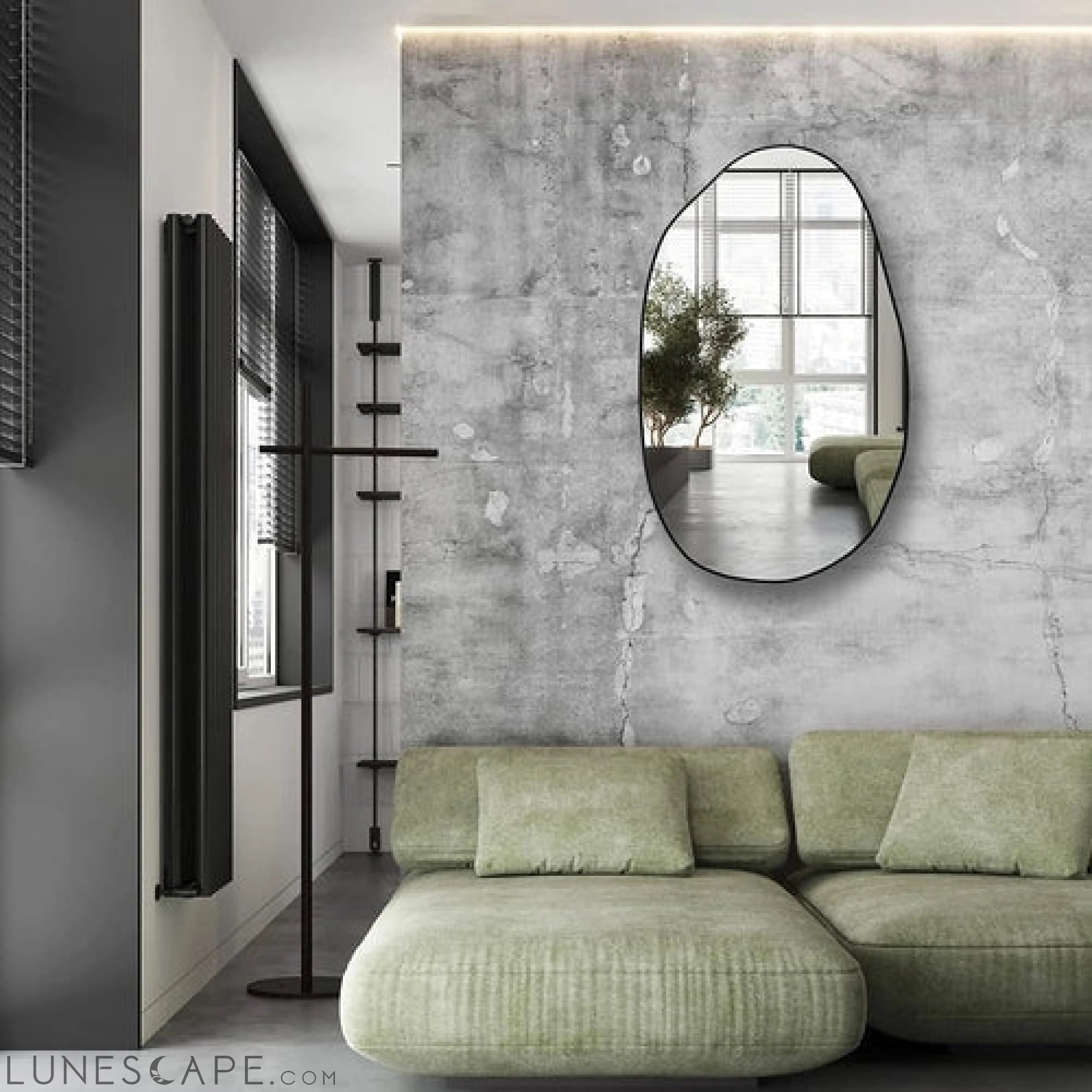 Irregular Wall Mirror, Asymmetrical Mirror Large Unique Vanity Body LUNESCAPE