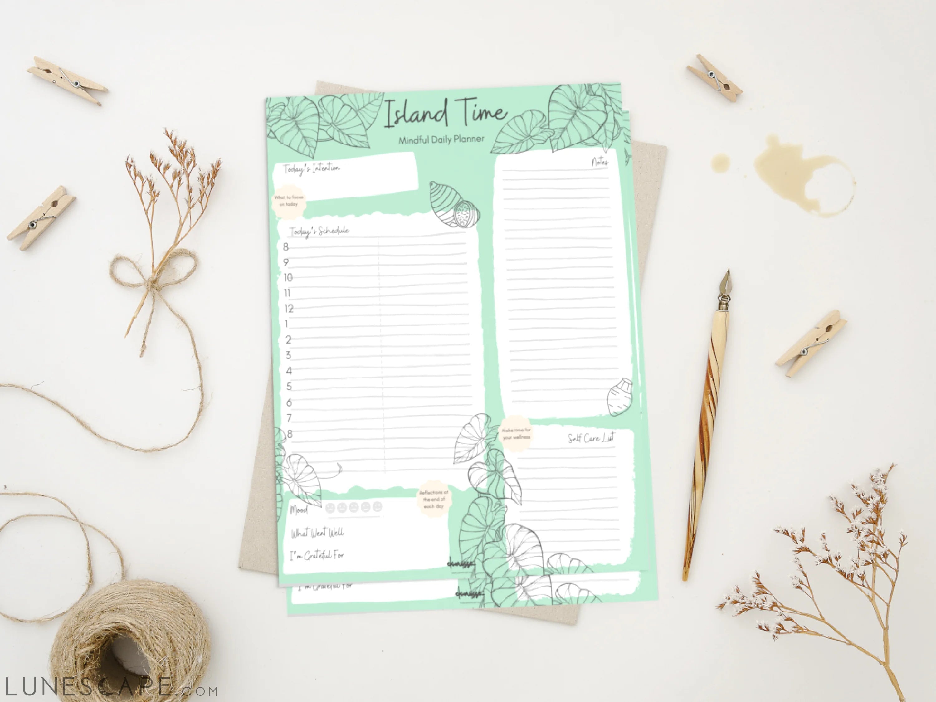 Island Time Mindful Daily Planner LUNESCAPE