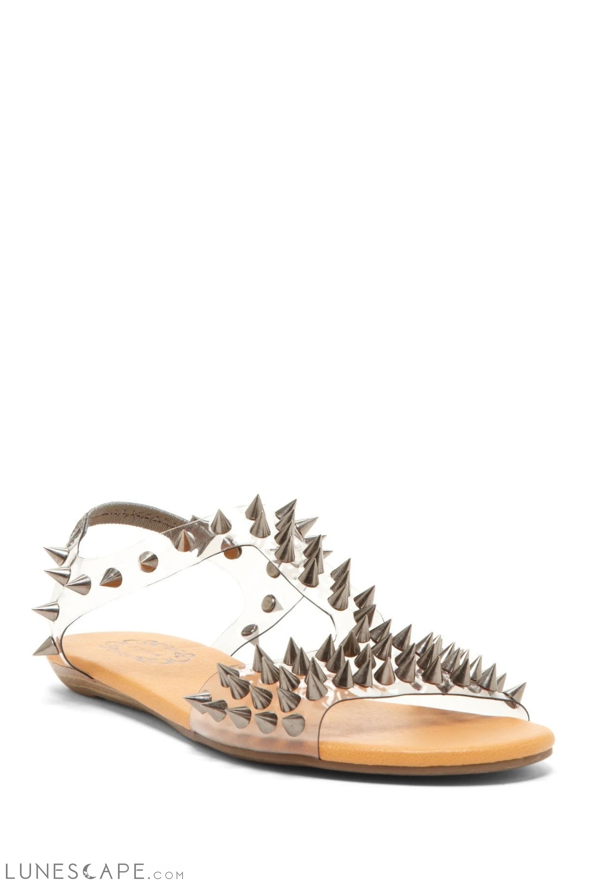 JERALISA Studded Womens Flat Slingback Sandal LUNESCAPE