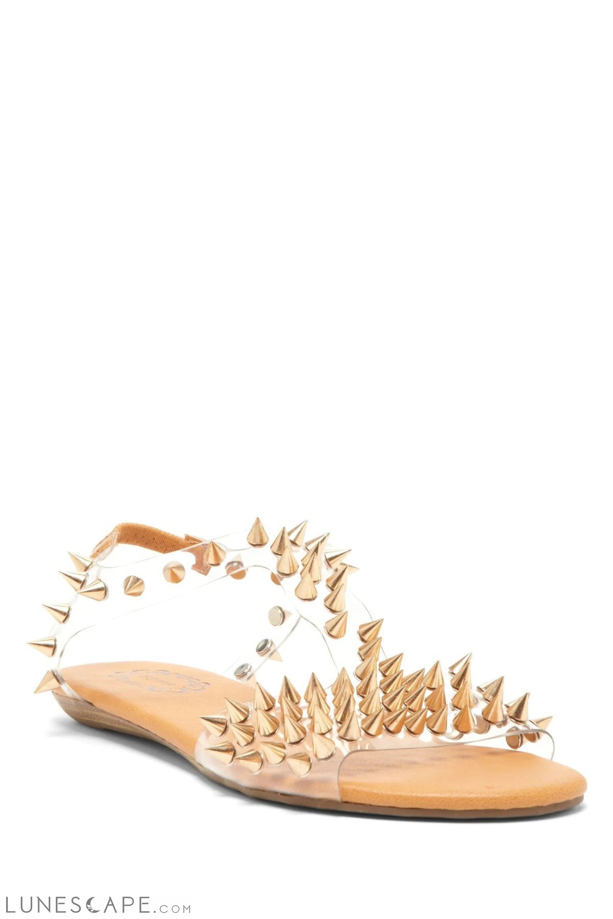 JERALISA Studded Womens Flat Slingback Sandal LUNESCAPE