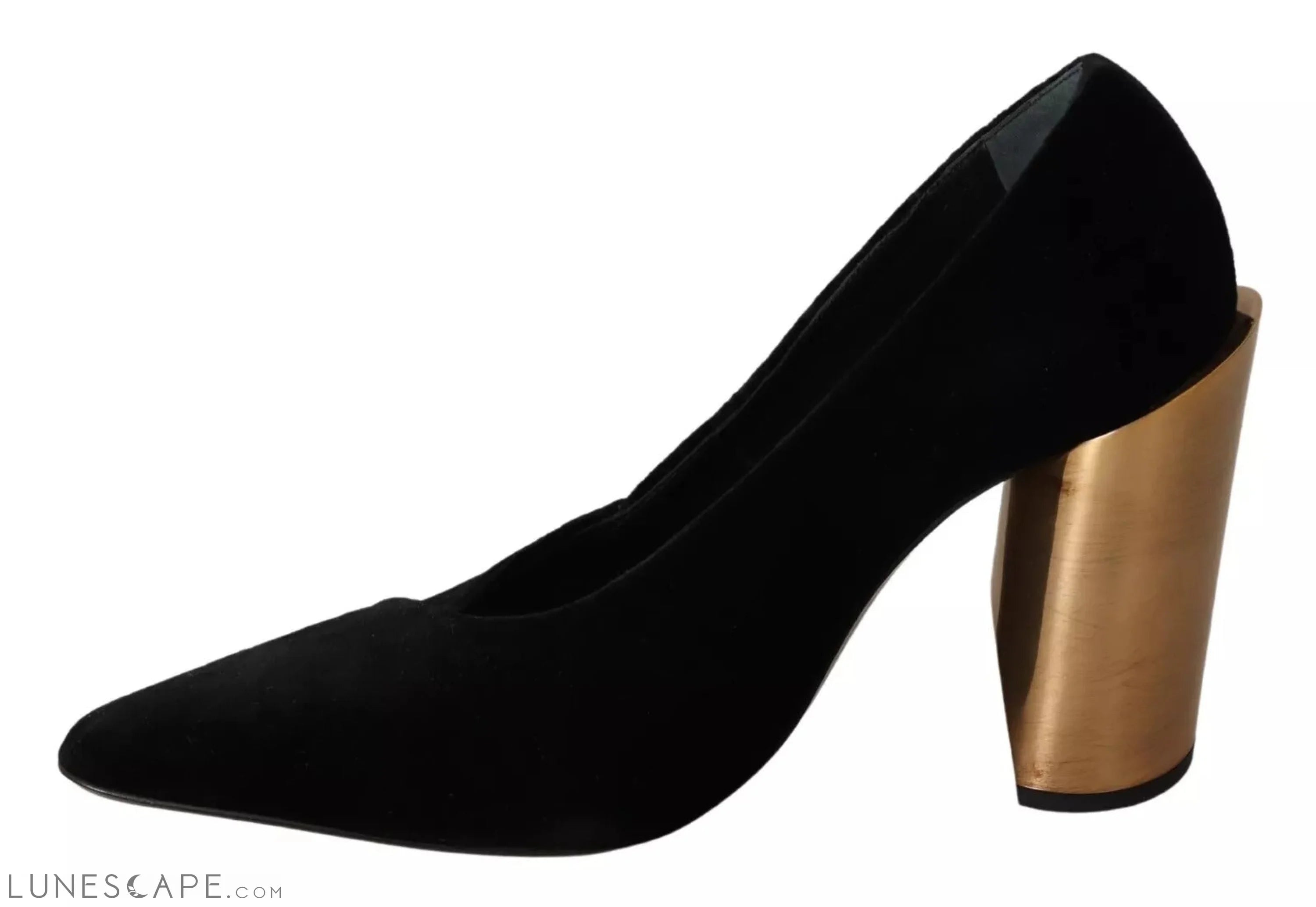 Jil Sander Black Leather Suede Block Heels Pumps Shoes EU36/US6