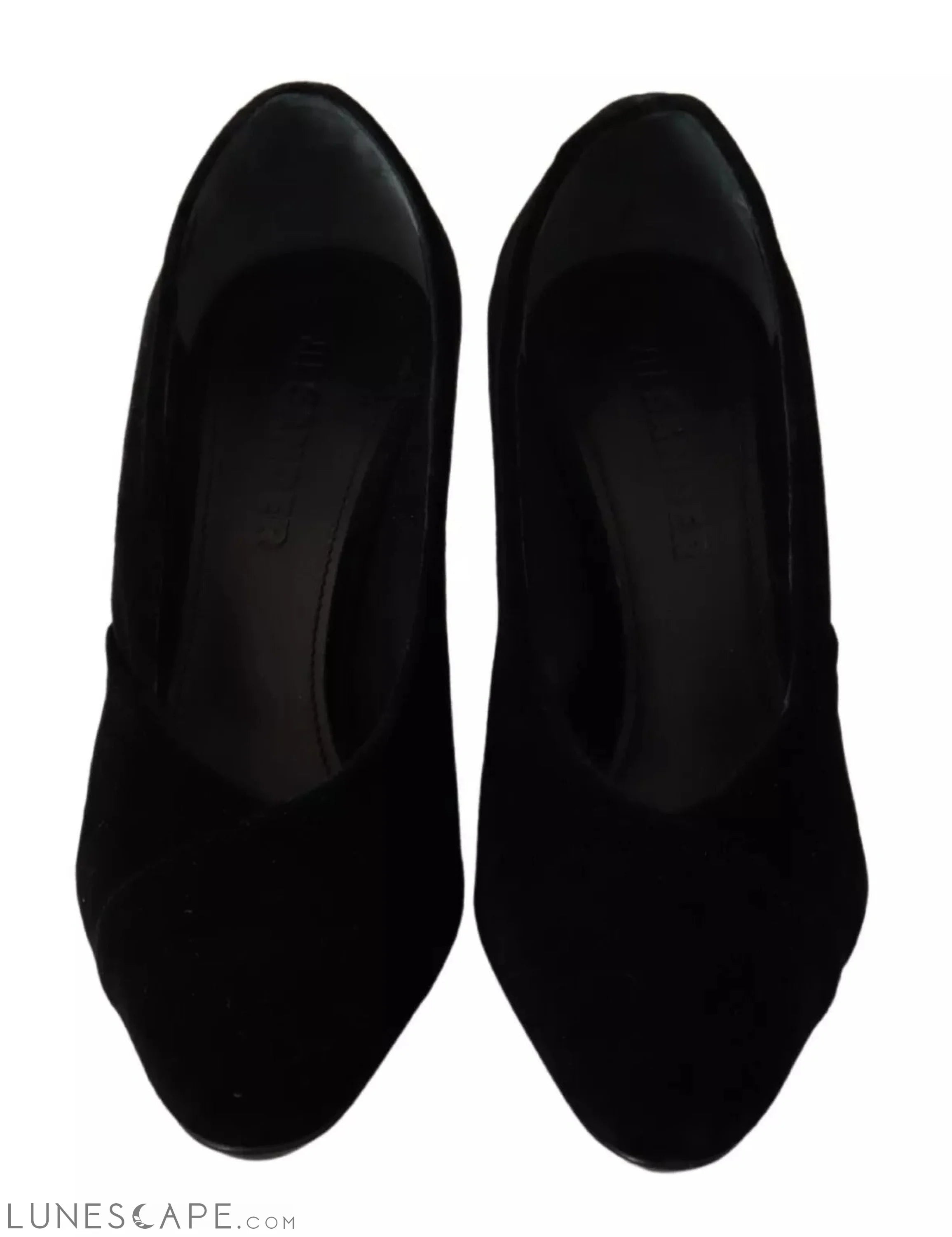 Jil Sander Black Leather Suede Block Heels Pumps Shoes EU36/US6