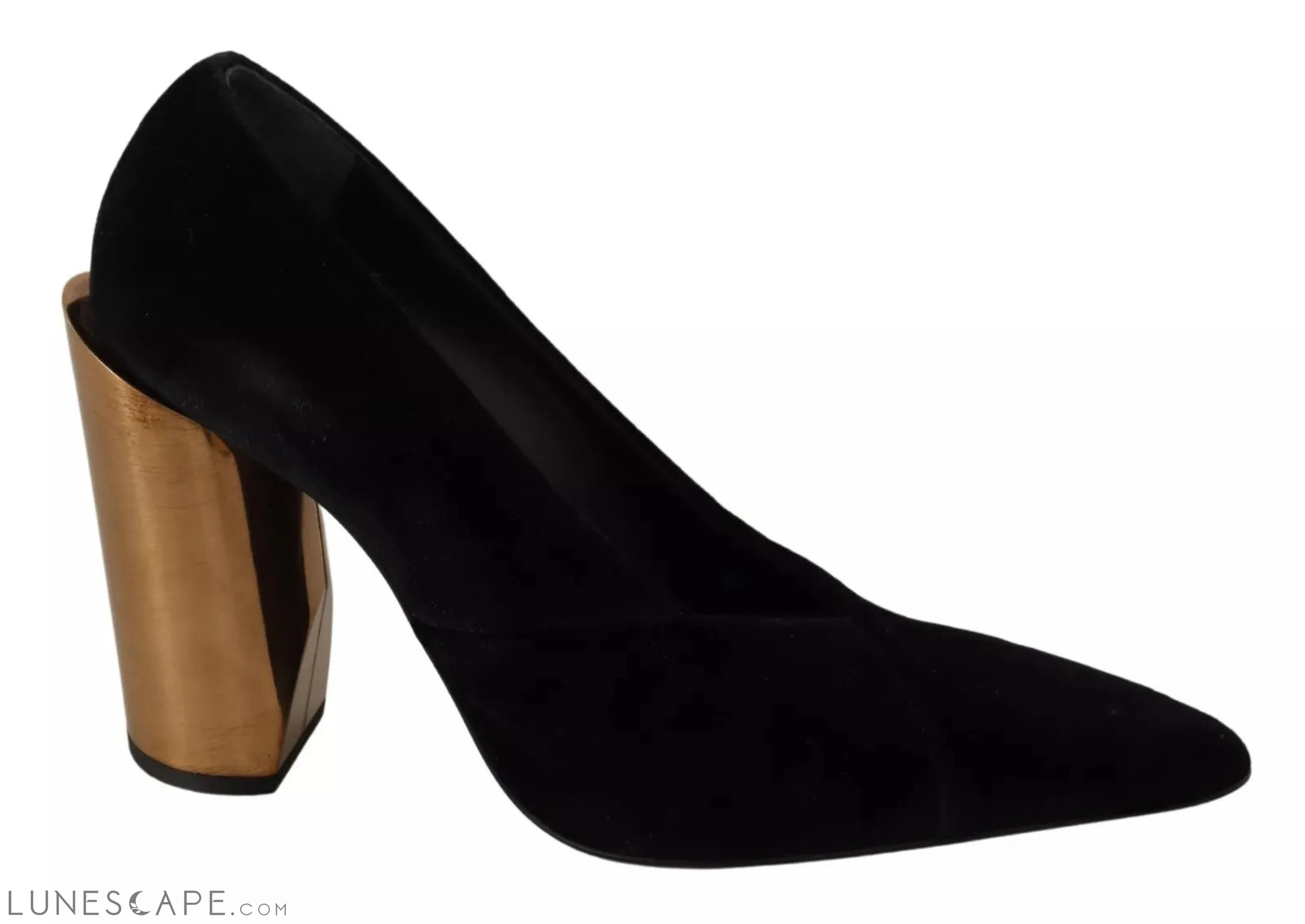 Jil Sander Black Leather Suede Block Heels Pumps Shoes EU36/US6