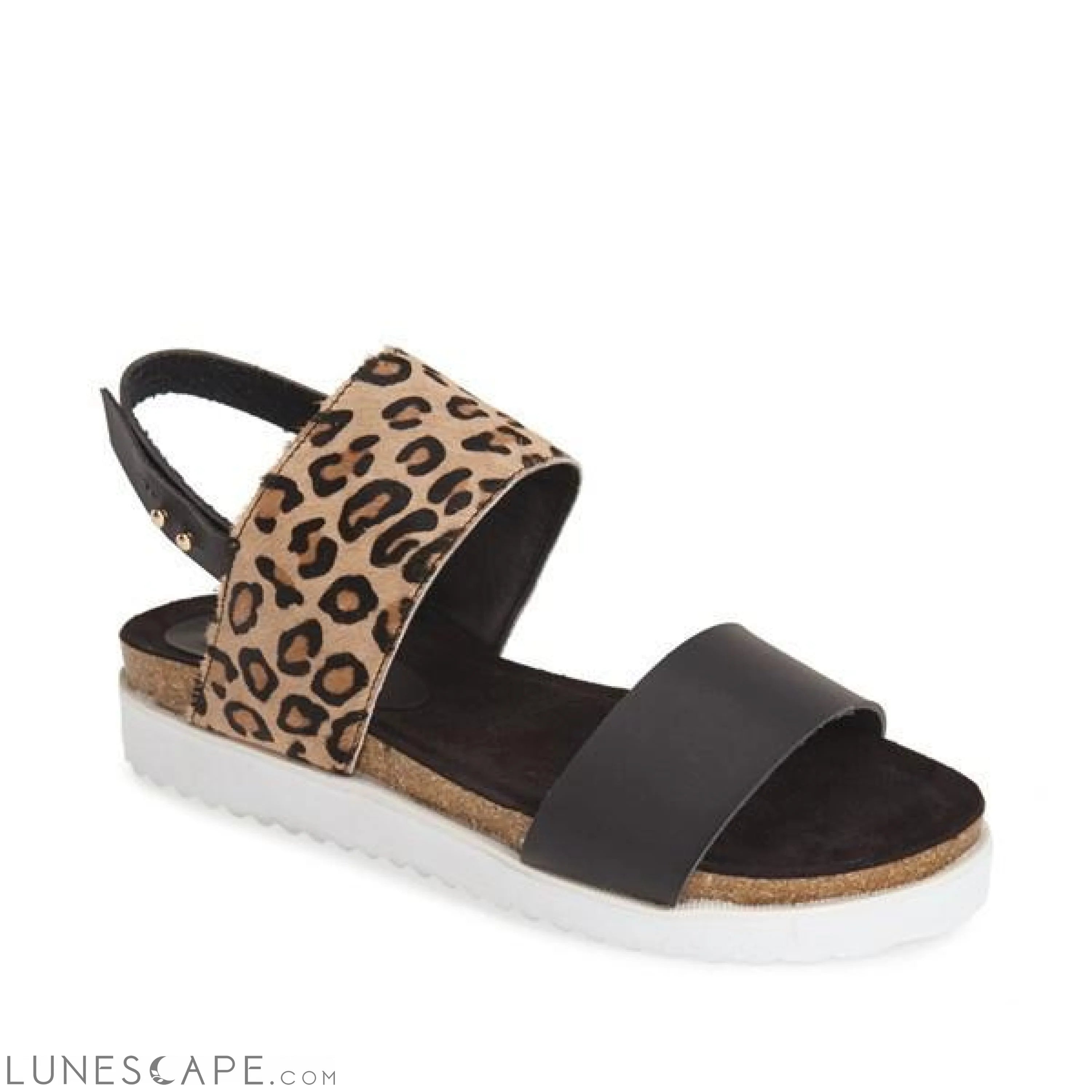 JOLLEEN Open-Toe Flatform Leopard Print Womens Slingback Sandals LUNESCAPE