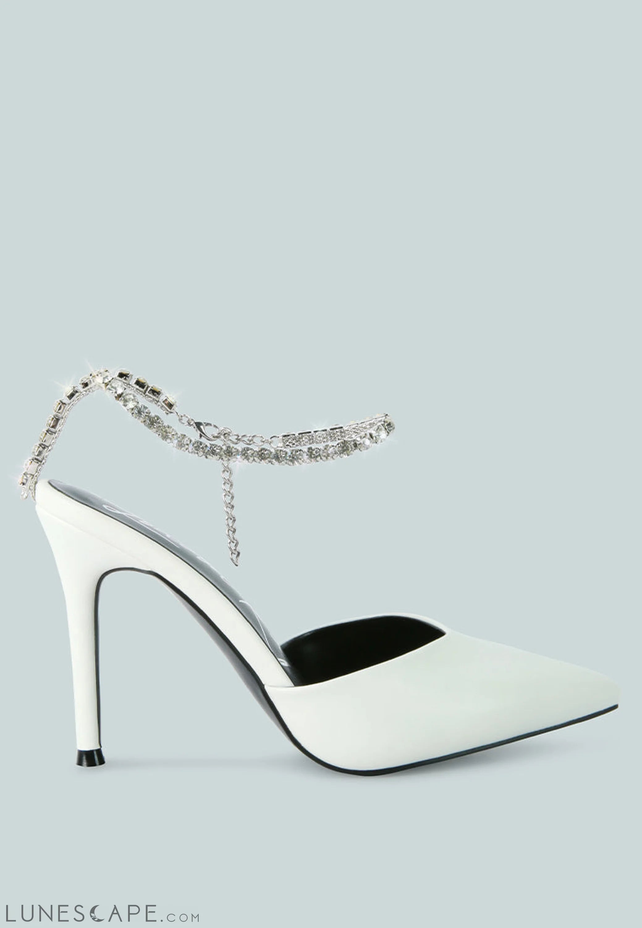 Joyce Diamante Embellished Stiletto Pumps LUNESCAPE